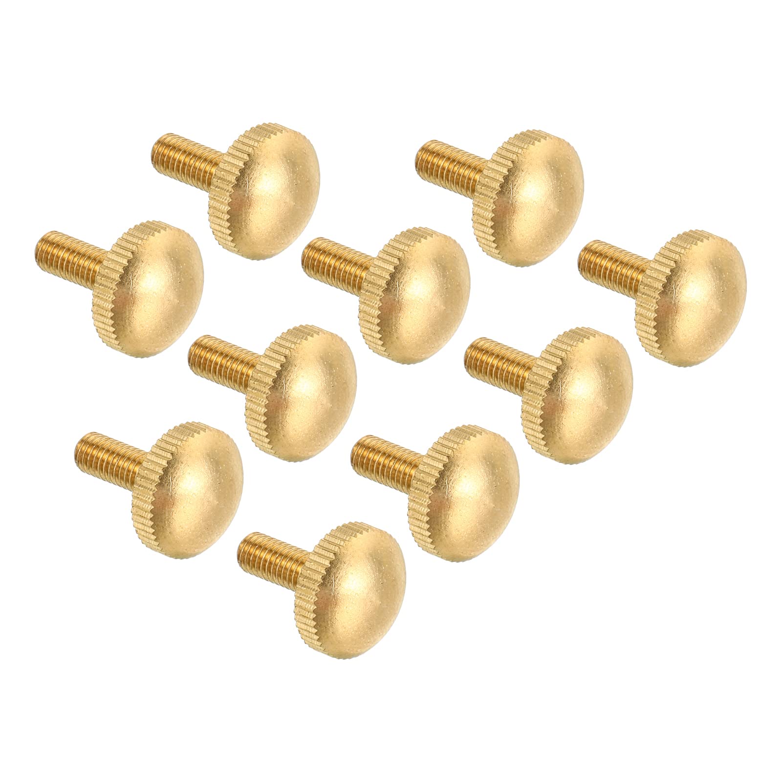 M5x15mm Knurled Thumb Screws, 10 Pack Flat Tip Brass Bolts Grip Knobs Fasteners with Straight Shoulders for Retro Lamps Lights