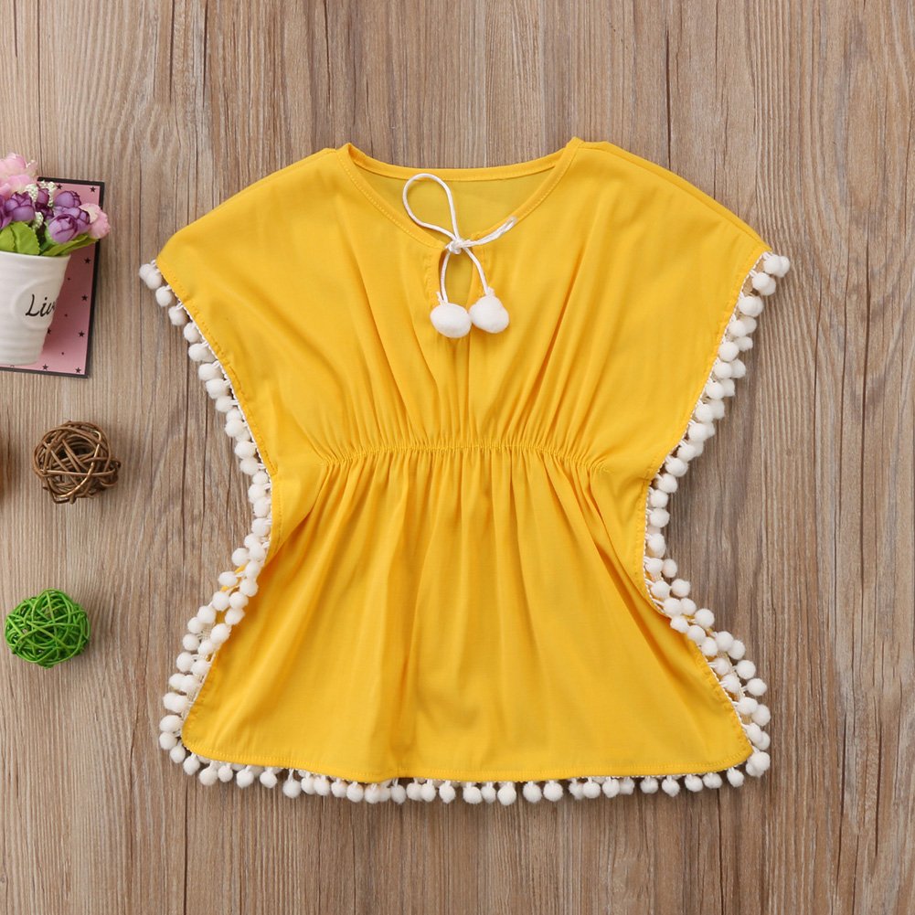 Douhoow Toddler Baby Girls Swim Cover-up Beach Sundress Summer Poncho Rash Guards
