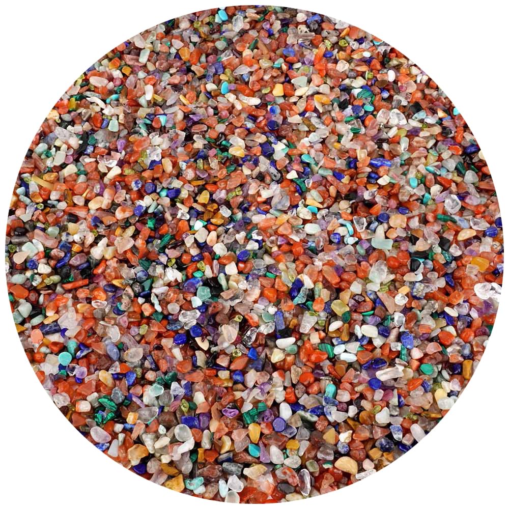 Bunter Trommelstein - Mix echte Edelstein - Mischung aus aller Welt Ø ca. 5 – 8 mm kleine Heilsteine Mineralien Dekosteine Wassersteine Glückssteine (Packung Nr. 3 mit 10 kg)
