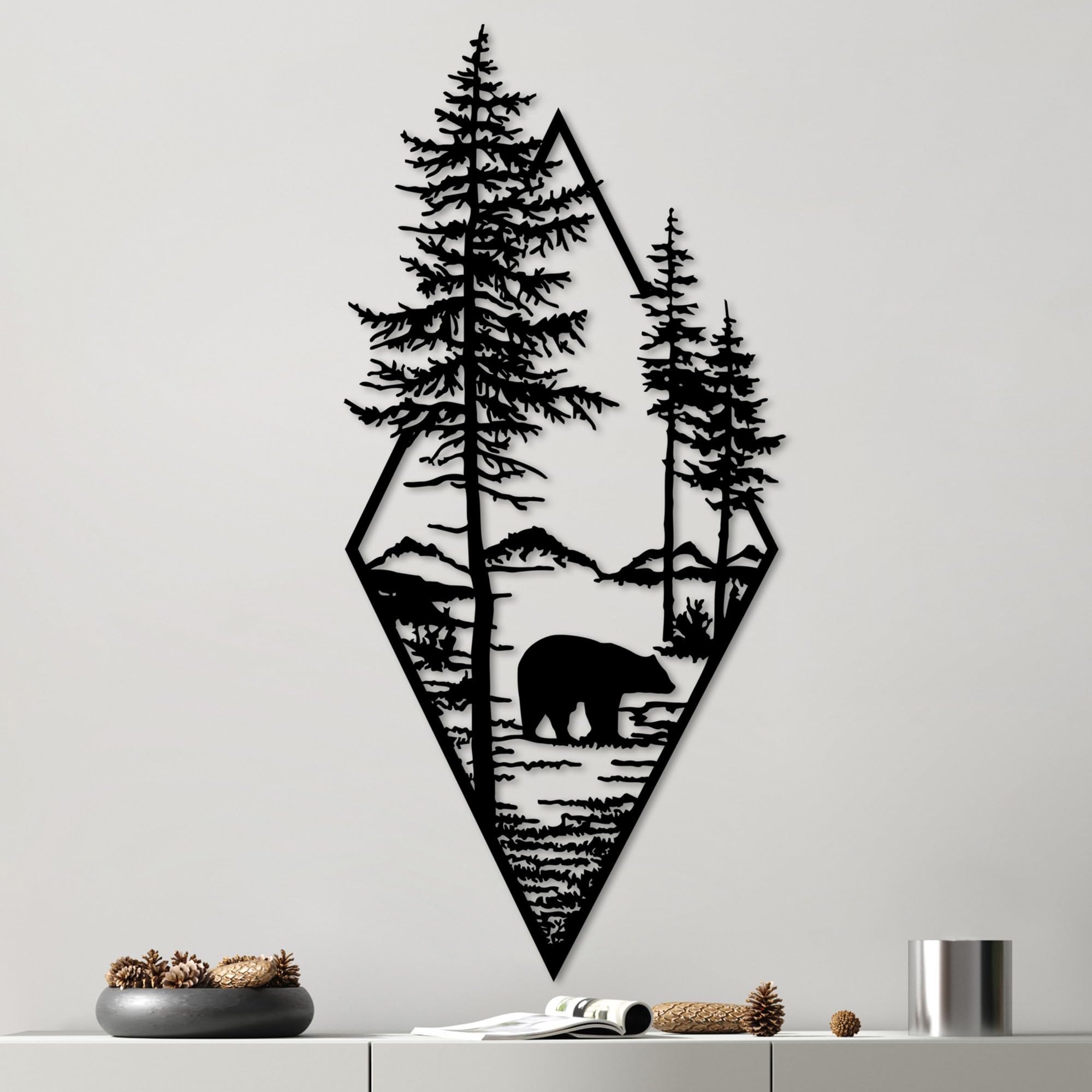 Stylish Black Decorative Metal Wall Accessory, 39 x 85 cm, 100% Metal, 1.5 mm Thickness, Perfect for Modern Home Decor & Unique Spaces