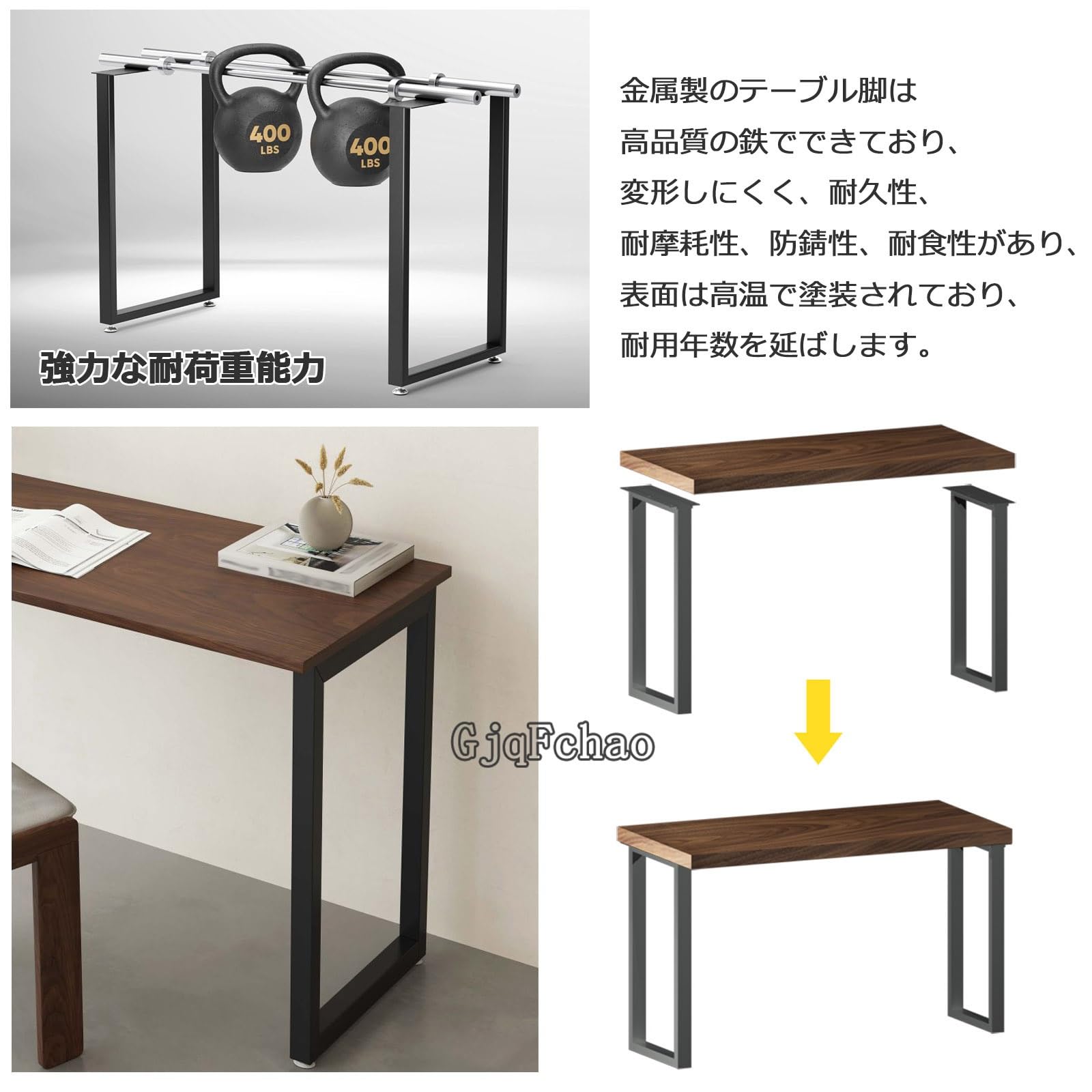 Amazon.co.jp: 2本セットテーブル脚 鉄脚 DIY 机 テーブル用の足 作業
