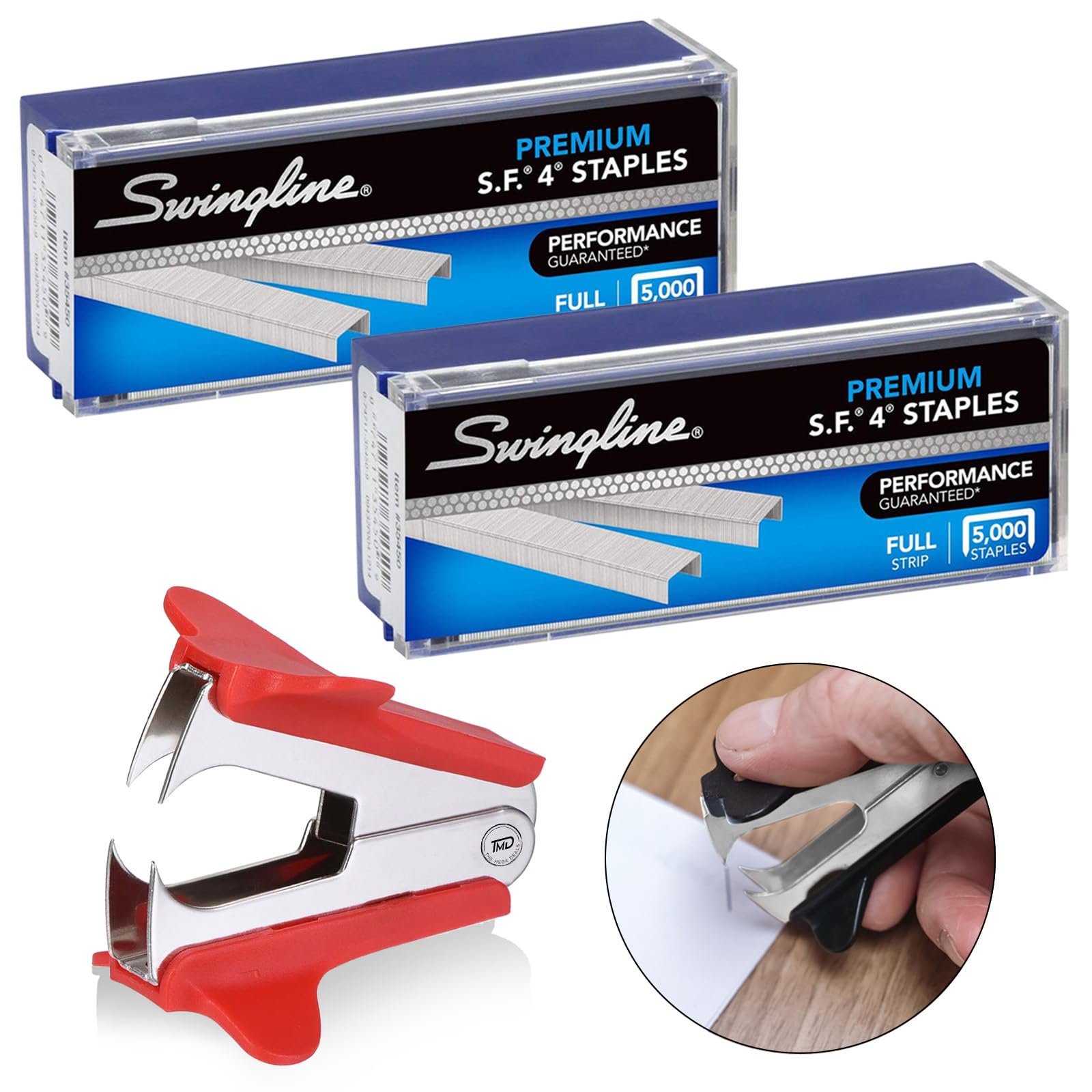 Staples S.F.4 Premium for Desktop Staplers, 1 Staple Remover 1/4” Length, 210/Strip Staples, Box of 5000, Gift Bundle