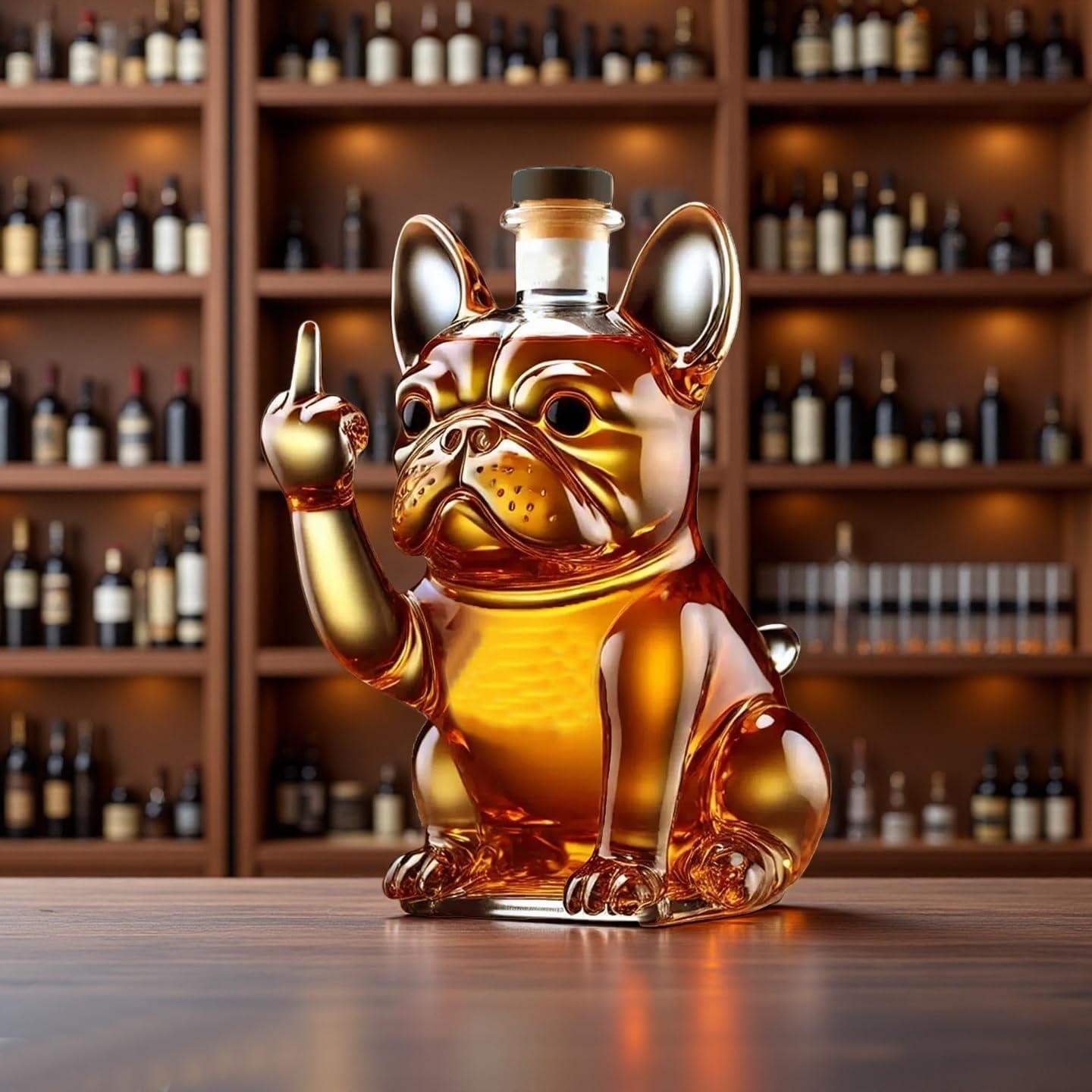 New Whiskey Eagle Glass Decanter, Men's Fun Whiskey Bottle, Home Bar Decoration Gift Set (New Dog)