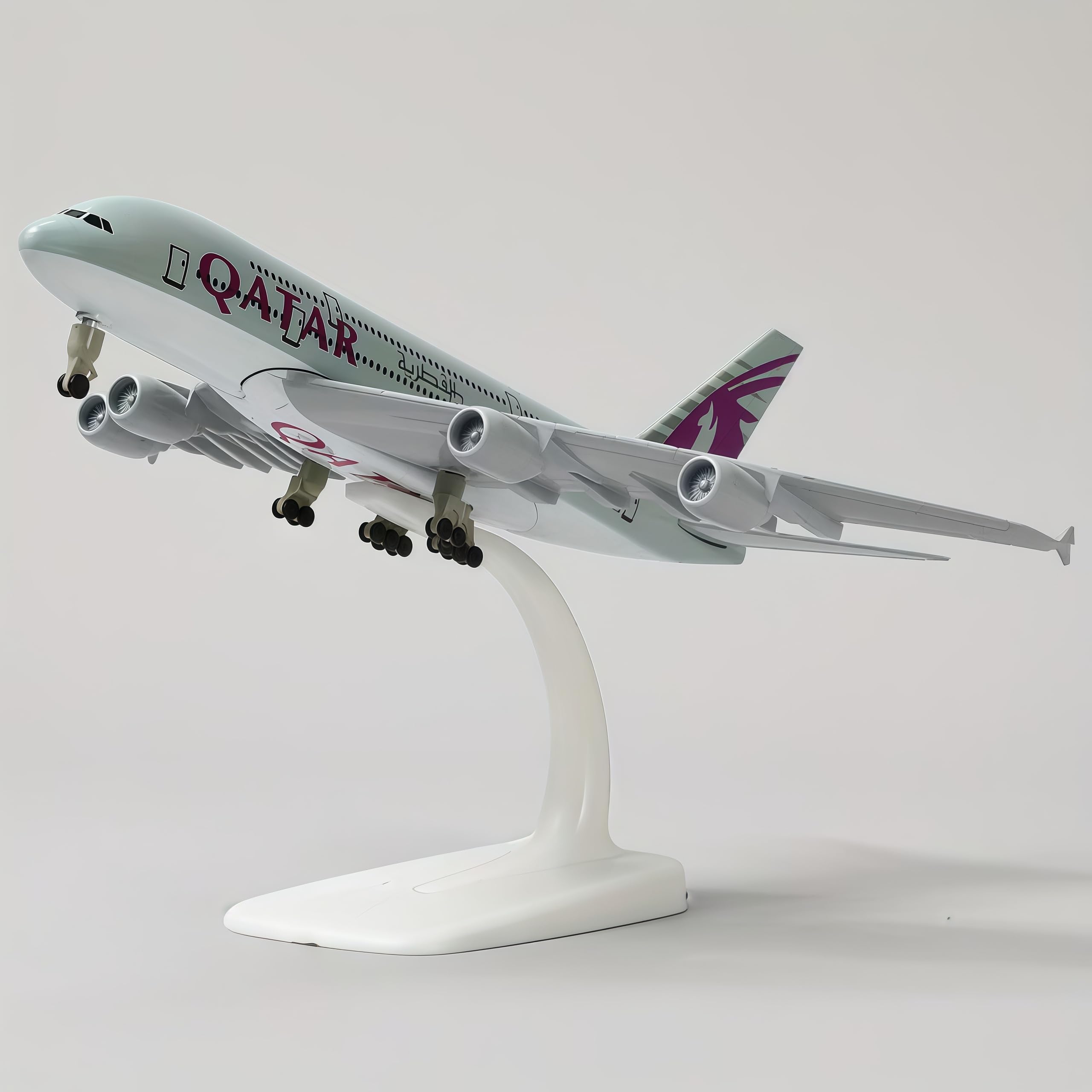 LGSRSNXHTX Qatar A380 20cm Diecast Metal Airplane Model Aircraft Model With Stand For Aviation Enthusiast Gift,Model aircraft collection