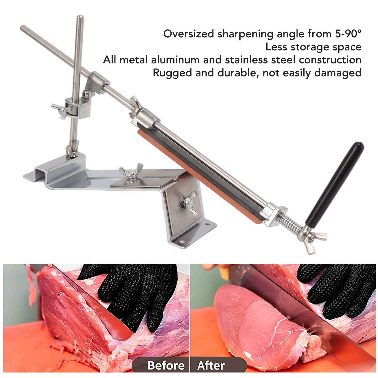 Kit Affilacoltelli in Acciaio Inossidabile, 4 Pietre per Coltello da