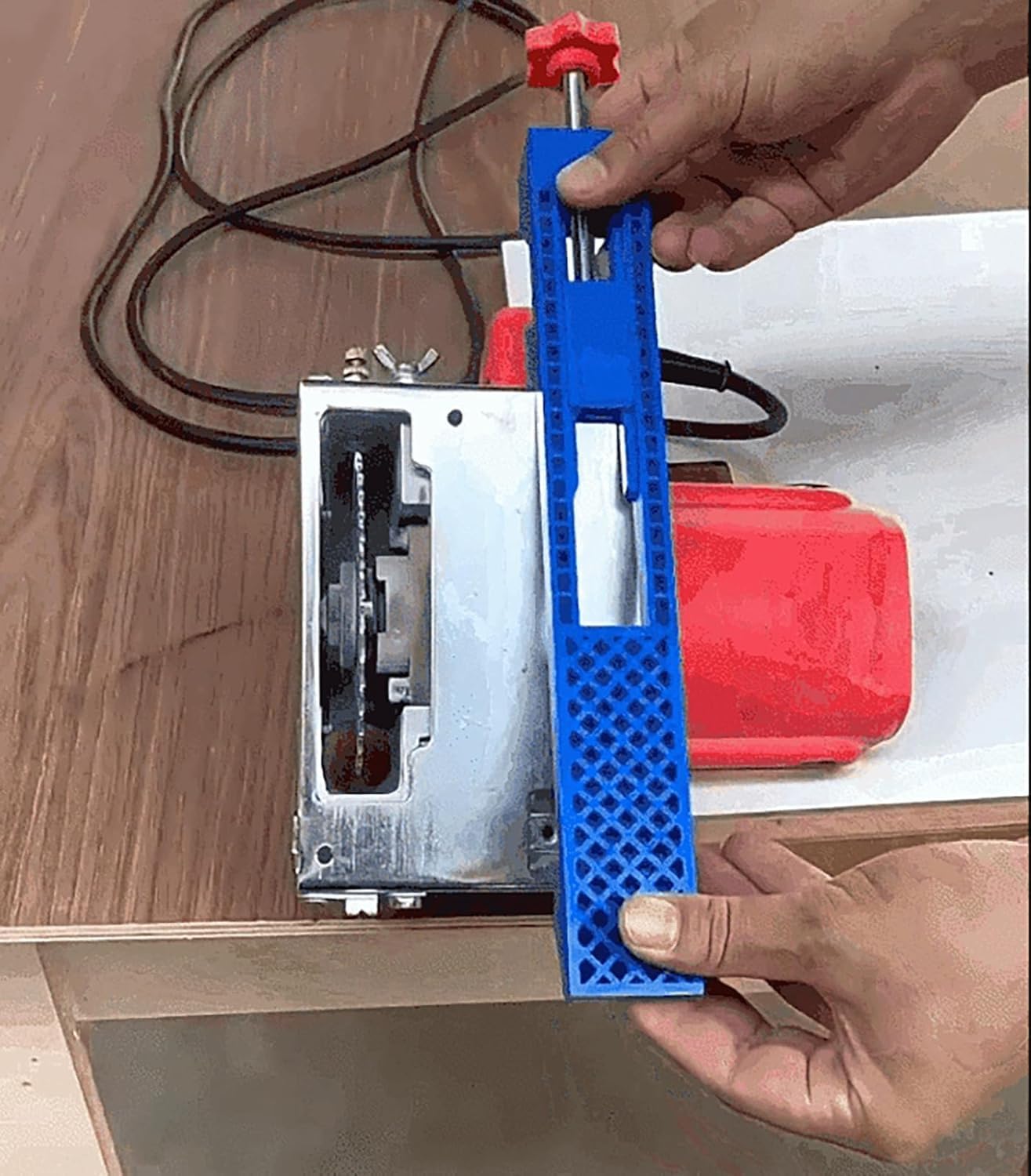 Guide Réglable Pour Scie Circulaire/coupe-marbre 102-152 Mm - Base En ABS Bleu, 295 Mm
