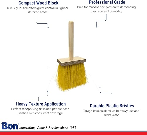 Miniatura 3 de Bon 13-150 - Cepillo de estuco para salpicadero, 6 pulgadas x 3 pulgadas.