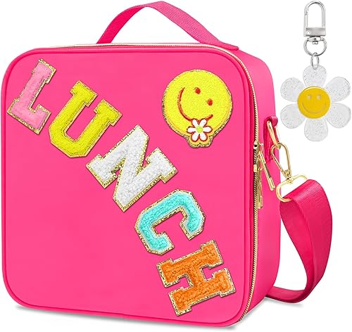 Lonchera aislada para niñas, lonchera preparatoria para niñas adolescentes, bonita bolsa de almuerzo para niñas para niños, bolsa enfriadora grande