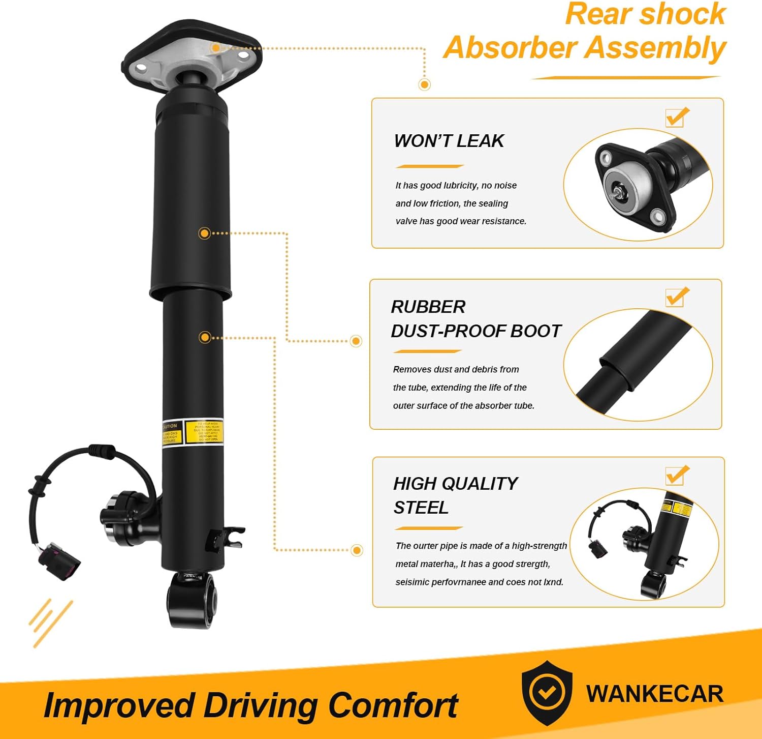 Pair Rear Strut Shock Absorber Assembly w/Magnetic Ride Control, Fit for 2010-2016 Cadillac SRX [2.8L 3.0L 3.6L], Direct Replacement OE ‎12823605 20853197 20953566