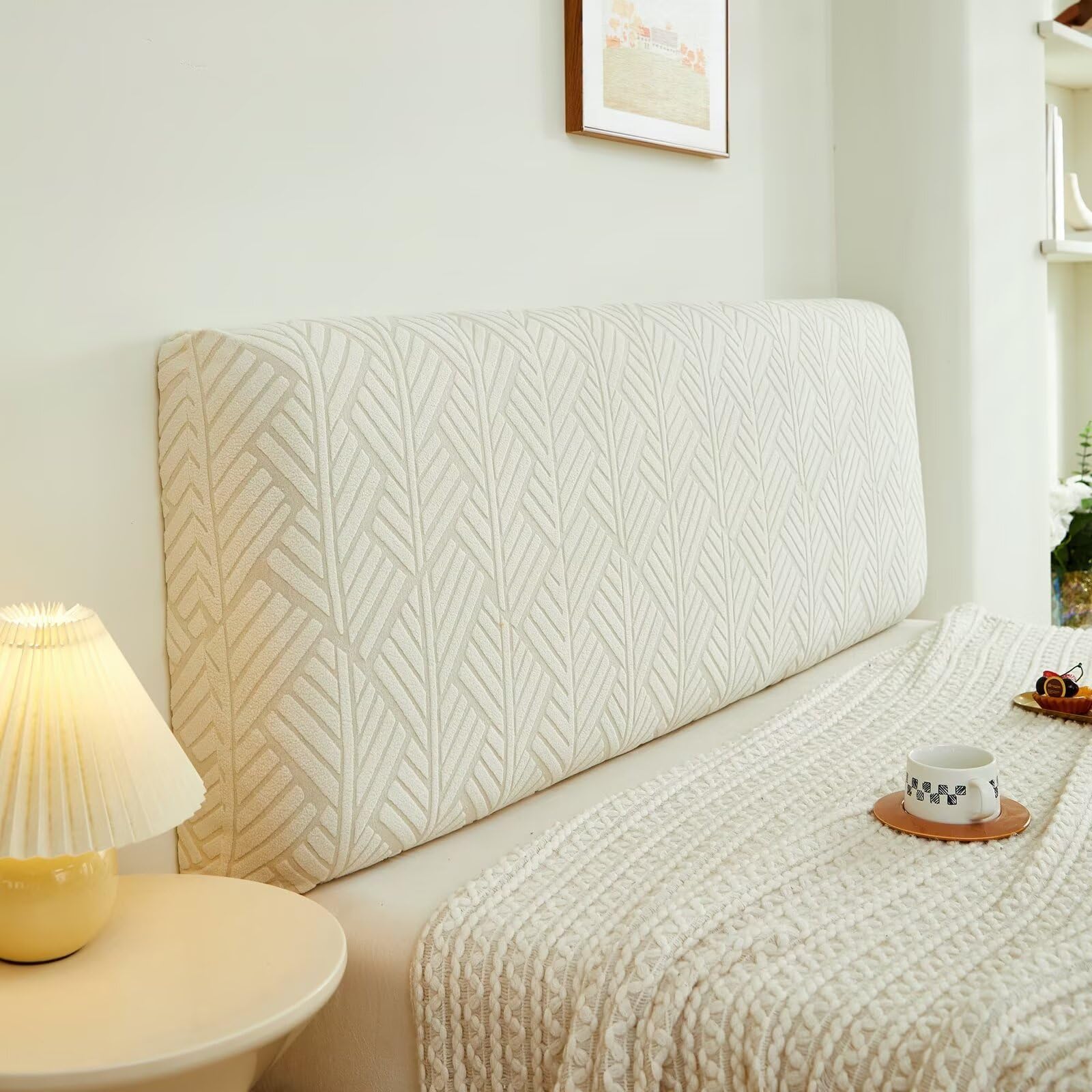 Pipre Beige - Headboard Covers Universal Dustproof All-Inclusive Bed Headboard Cover Modern Elastic Stretch Head Slipcover Protector For Bedroom Decor (120Cm, )