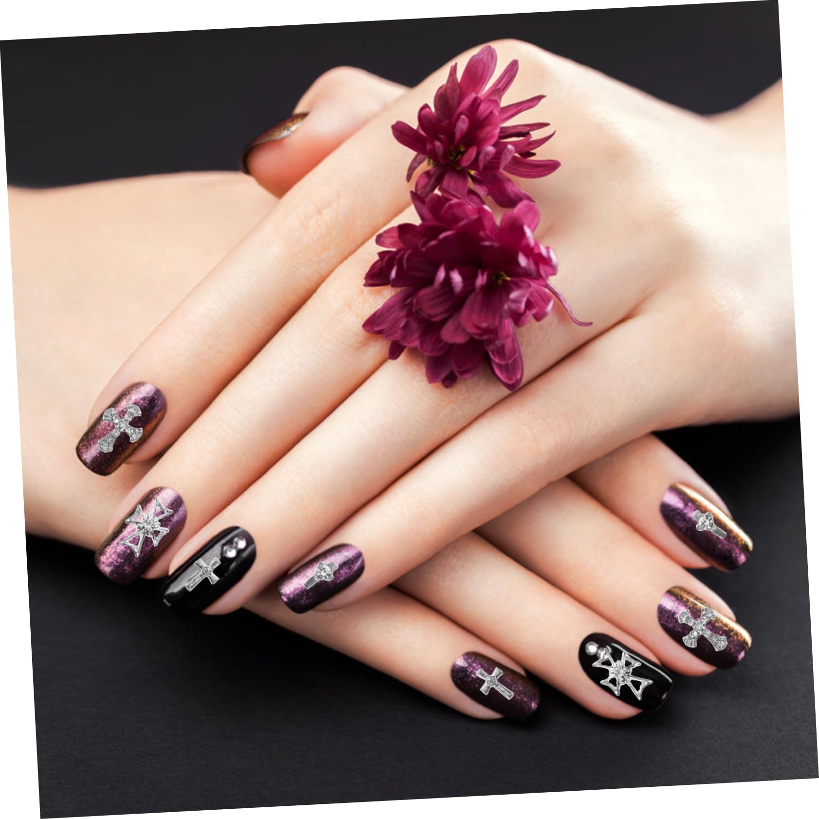 BESTYASH 320pièces Charms Pour Décorations Et Gemmes Pour Manucure De Nail Art Et
