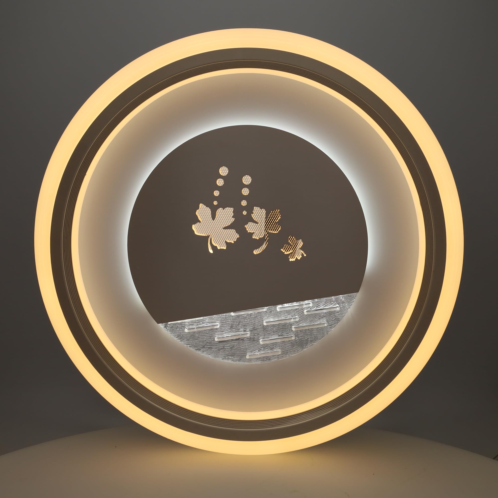 Jandei - Plafón LED Redondo para Techo, Tono de Luz Regulable CCT 74W, Lámpara Decorativa de Interior Moderna Diseño Hoja Ø 500mm