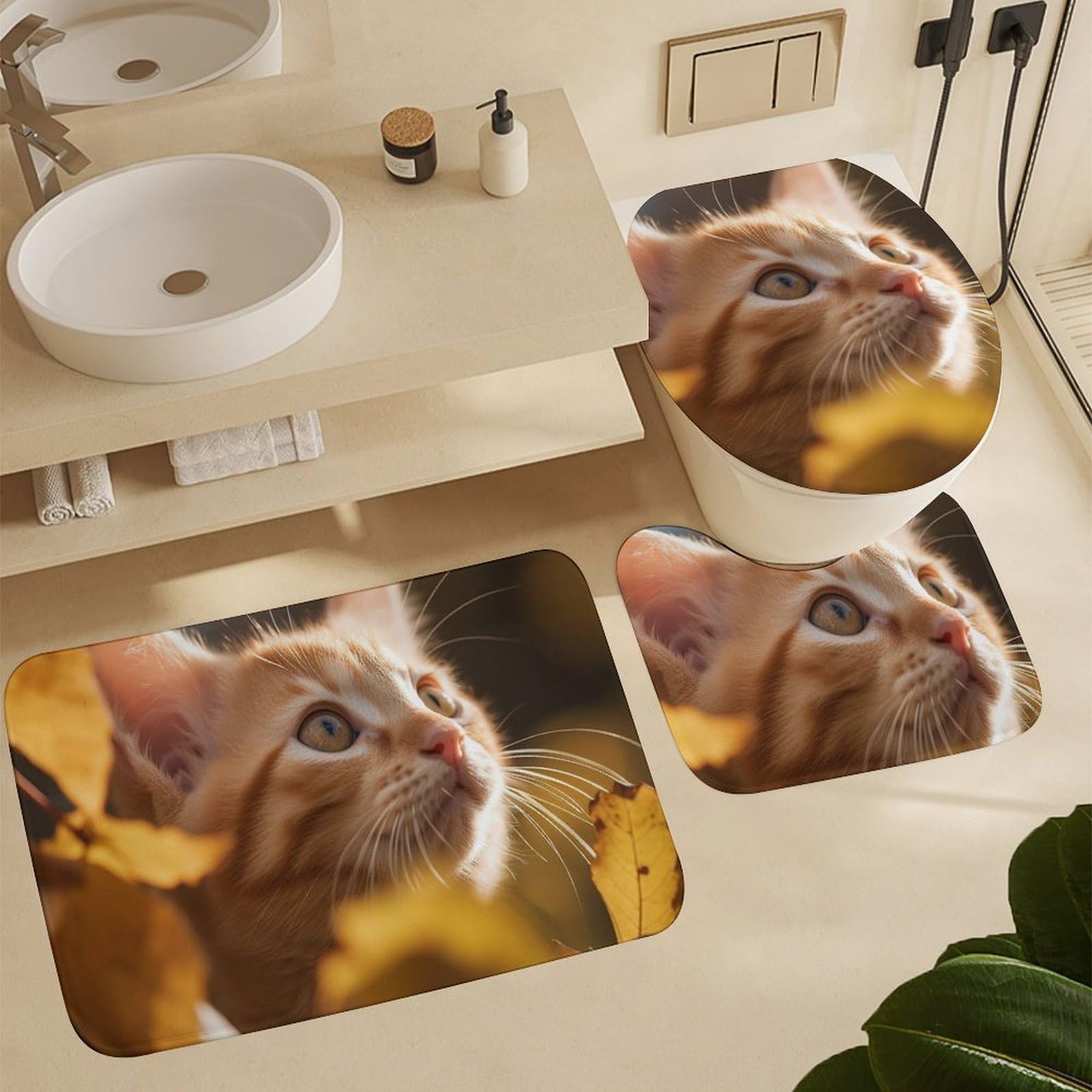 Tapis de bain chat mignon pour une salle de bain et une cuisine chaleureuse
