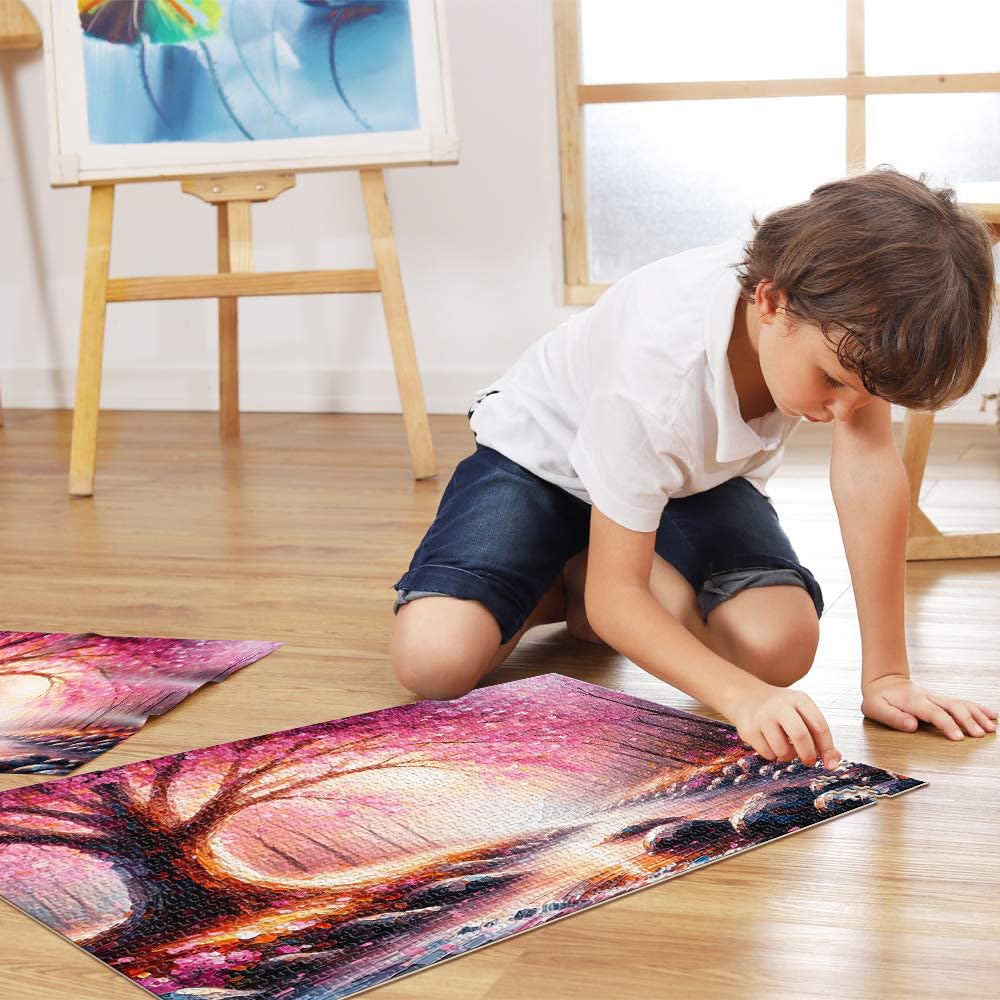 Puzzles pour Adolescents 2000 pièces Ruisseau d'harmonie de Fleurs Roses Jeu de Quiz est idéal comme Cadeau pour Toute la Famille 70x100cm