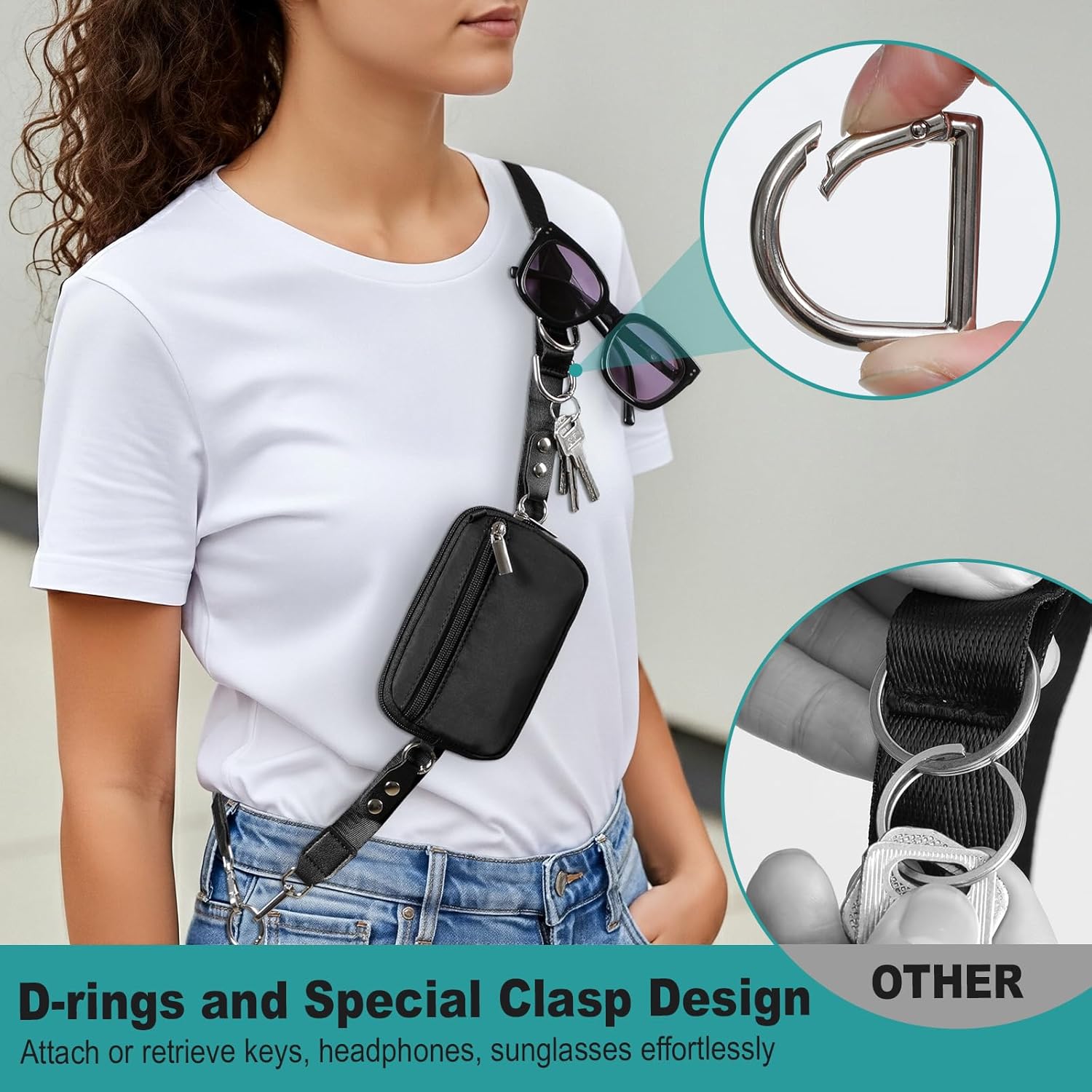 Upgrade RFID Shielding Phone Lanyard with Wallet, Anti-theft Privacy Protection, Clip and Go Design for Phone/Keys/Glasses, Adjustable Extended Carry Strap for Travel/Outdoor/Concert - Image 3