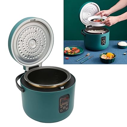 Ubersweet Simple Retro Rice Cooker Green Steam Extractor 3L EU Plug 220V Multifunctional Dormitory Electric Rice Cooker Easy to Clean'
