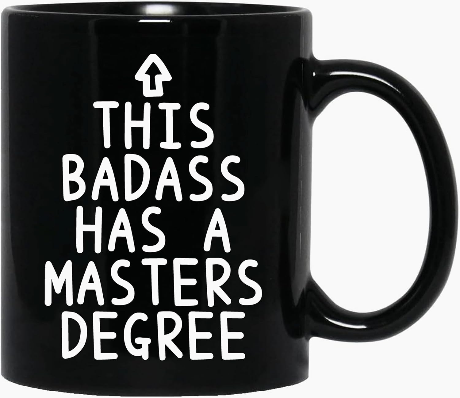 This Badass Has a Master’s Degree – Funny Graduation Coffee Mug Gift – 11oz Black Ceramic Mug, For Graduates, School Students, and Academic Achievers, Ideal Graduation Gift for Men & Women