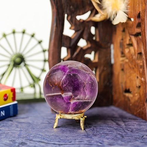 Miniatura 4 de FASHIONZAADI Cristal de labradorita, bola de cristal redonda, cristales espirituales, bolas de cristal, cristales y piedras, bolas decorativas,