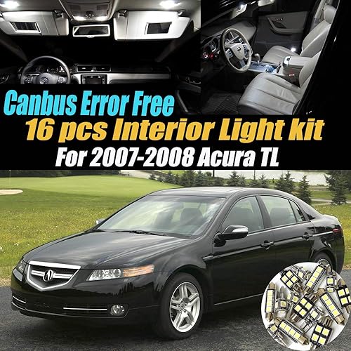 Miniatura 2 de Canbus - Kit de luces LED para interior de automóvil, 16 unidades, sin errores, 6000 K, compatible con Acura TL 2007-2008, equipado con sistema