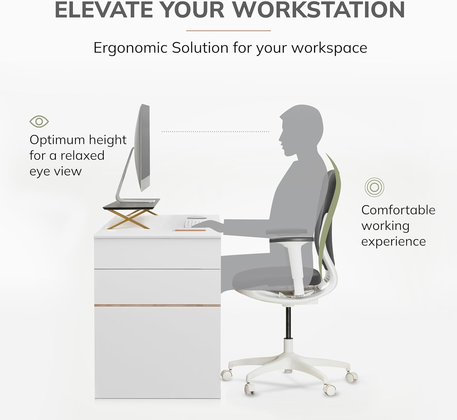 Anji Mountain Monitor Stand - Desktop Organizer & Laptop Riser, Ergonomic Monitor Riser, Space-Saving Monitor Stand for Desk, Durable Construction, Easy Assembly, Ideal for Home & Office,Black