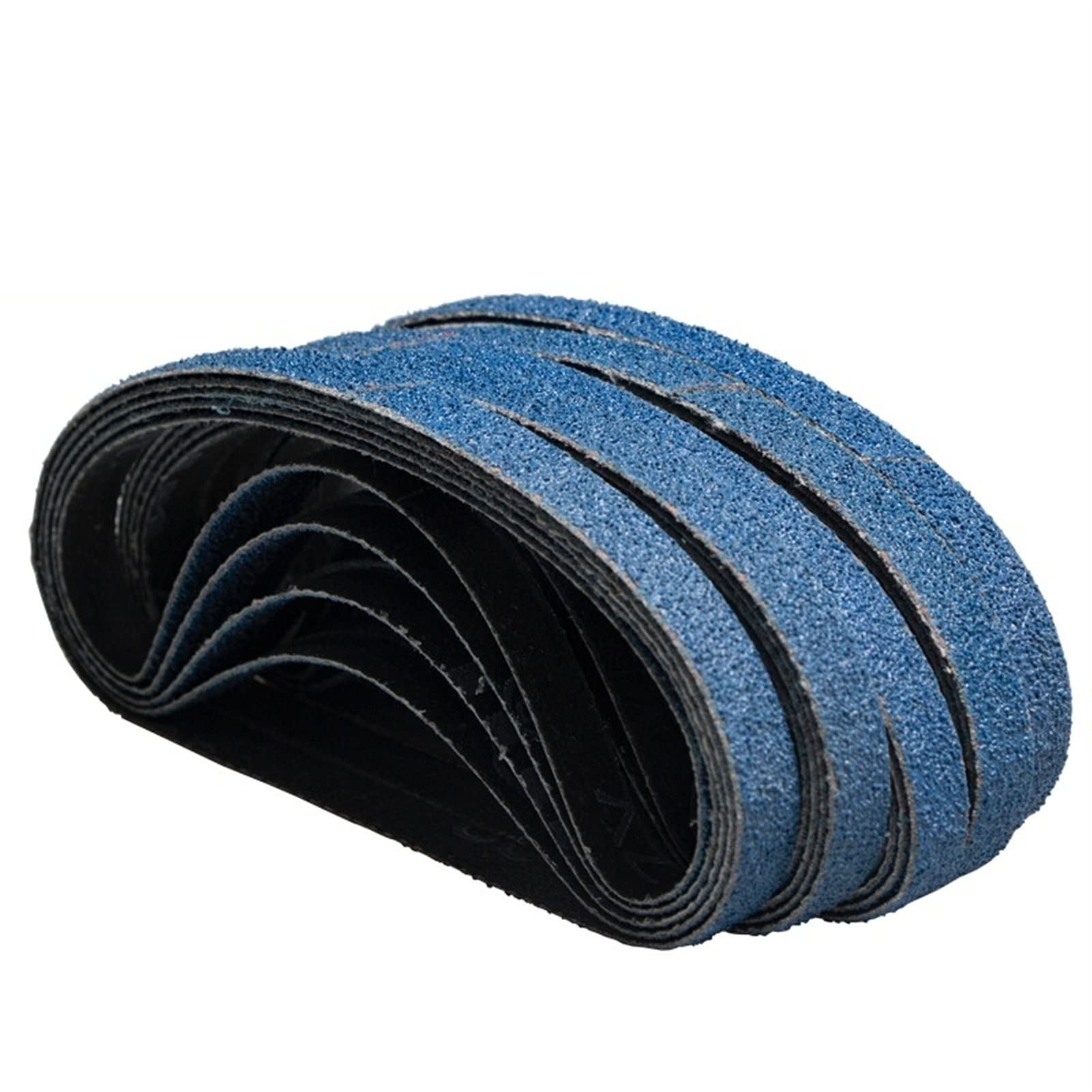 Cinta de lija azul de circonia de 10 x 330 mm, 25 unidades, grano 60, 80, 120, para lijadora de banda, grano medio (120)