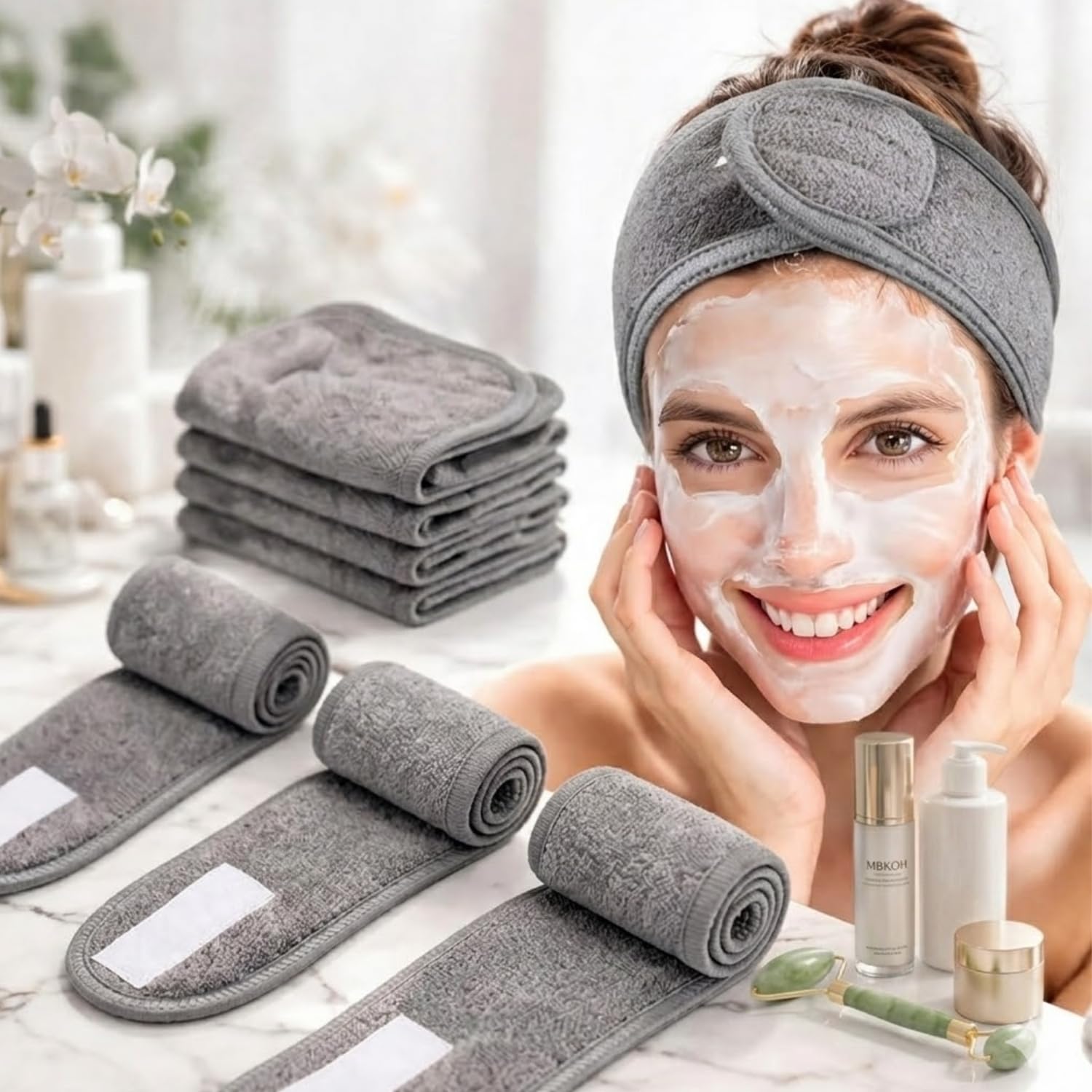 Makeup Time Face Wash Hair Band for Women & Men | Soft Adjustable Polycotton Facial Headband for Skincare, Makeup, Spa, Salon & Face Wash | Reusable Beauty Hair Band Time-image-37
