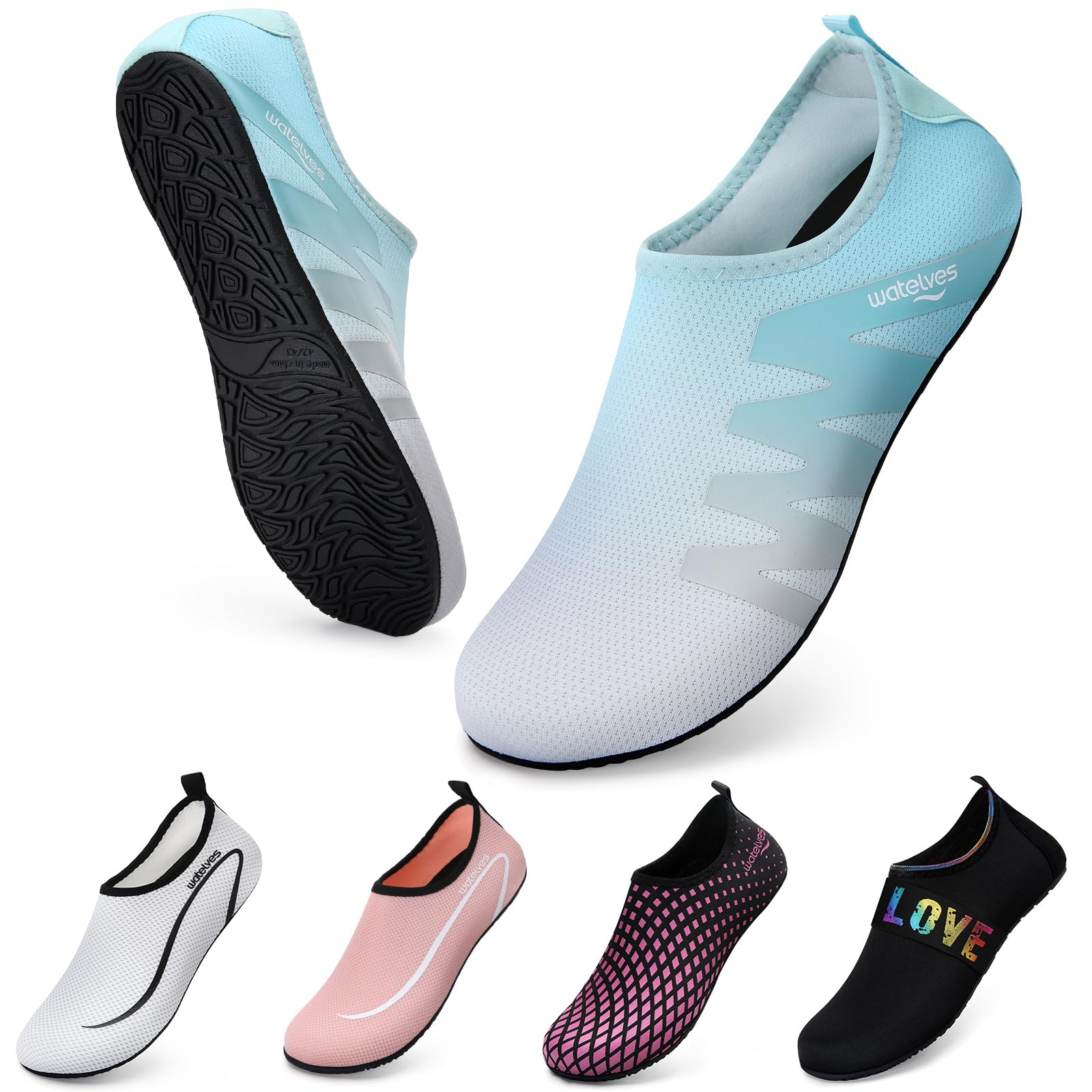 WateLves Scarpe da Scoglio Scarpette Donna Uomo Asciugatura Rapida Super Leggere Antiscivolo per Spiaggia e Snorkeling Unisex
