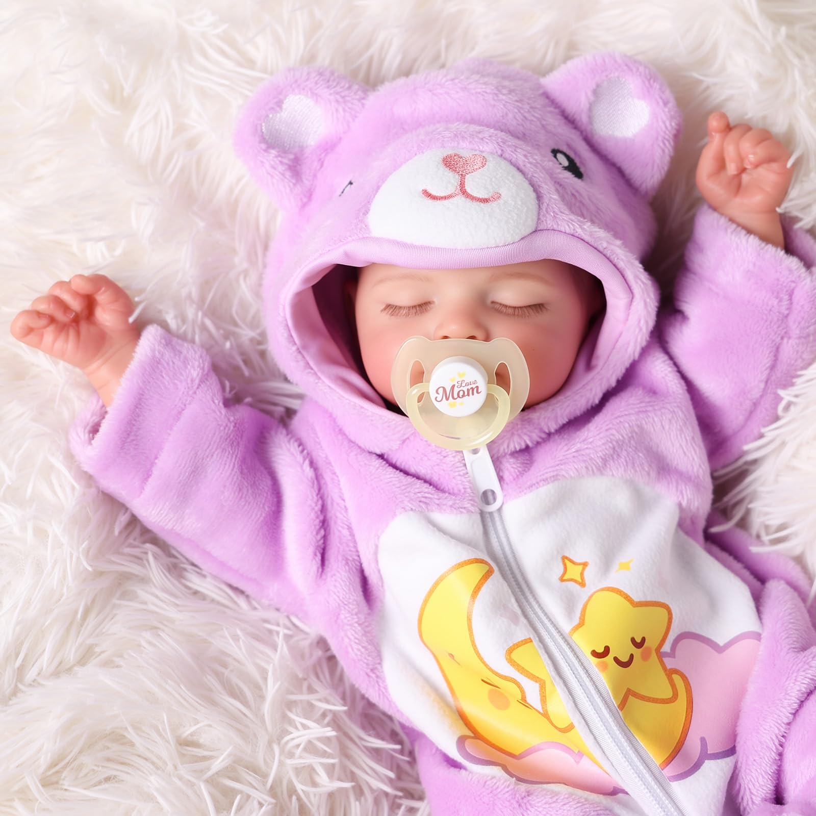 JIZHI Bambole Reborn -20 Pollice Bambola Bambina Corpo in Cotone | Testa e arti in Vinile - Originali Bambino Neonata con Accessori dai 3 Anni +
