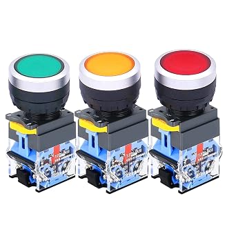 22mm Momentary Switch 1NO1NC IP65 Snap-in Heavy-Duty Metal Head for CNC RV | Heavy duty zinc alloy 22mm momentary switch 1NO1NC threaded panel mount for CNC RV marine industrial control