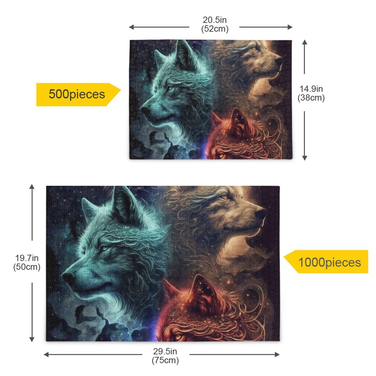Amazon.com: XYMZR Jigsaw Puzzle 1000 Piece, Abstruct Wolfs