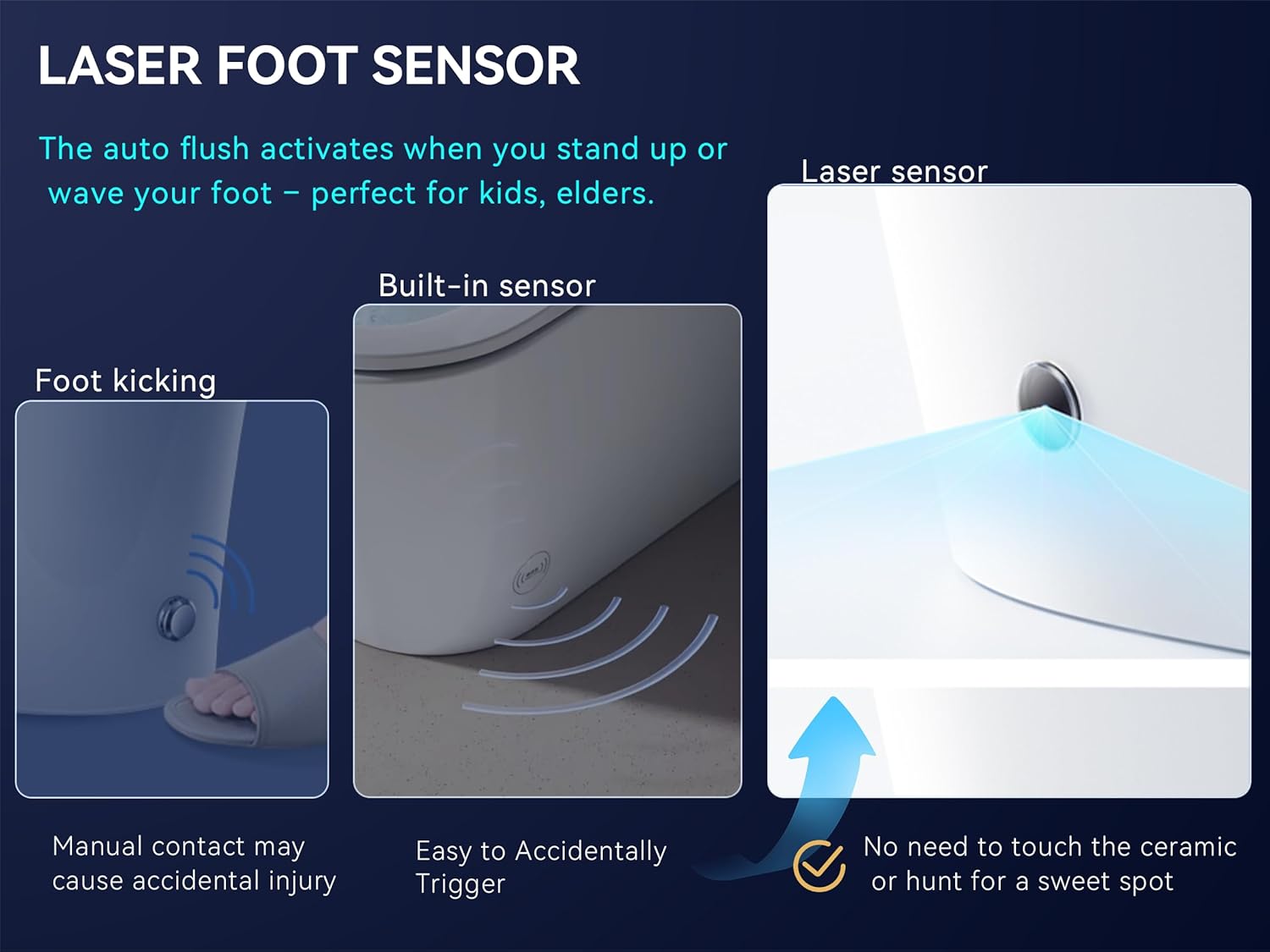 MEJE Smart Toilet with Auto Open/Close, ADA Comfort Height, Auto Flush, Blackout can Flush, Heated Seat,One Piece Elongated Bidet Toilet with Tank Built in