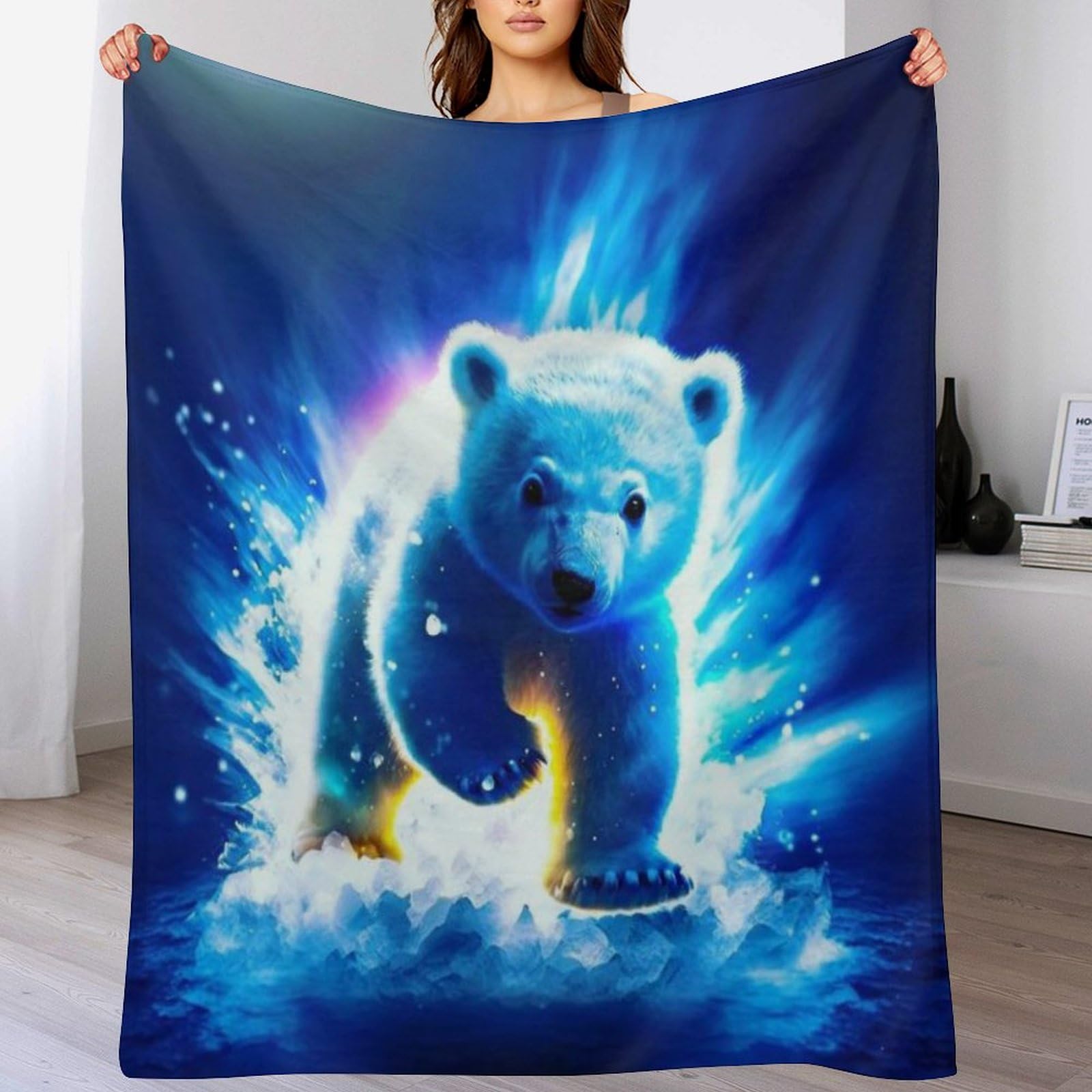 Couverture polaire ours plaid flannel doux grand lit canape toutes saisons