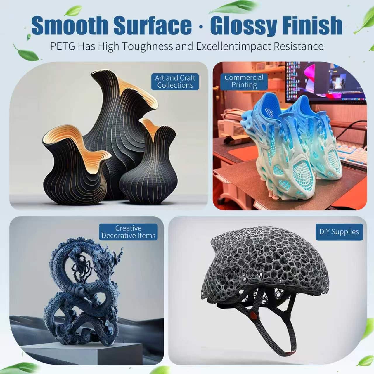 PETG-Filament, 14 kg, Farbmix-Bundle – 14 Rollen, 1,75 mm ±0,02 mm, hohe Präzision, hohe Zähigkeit und Hitzebeständigkeit, kompatibel mit FDM-3D-Druckern