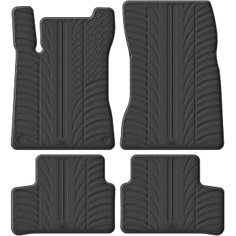 Gledring Set of Rubber Mats T-Shape 4 Pieces + Mounting Clips