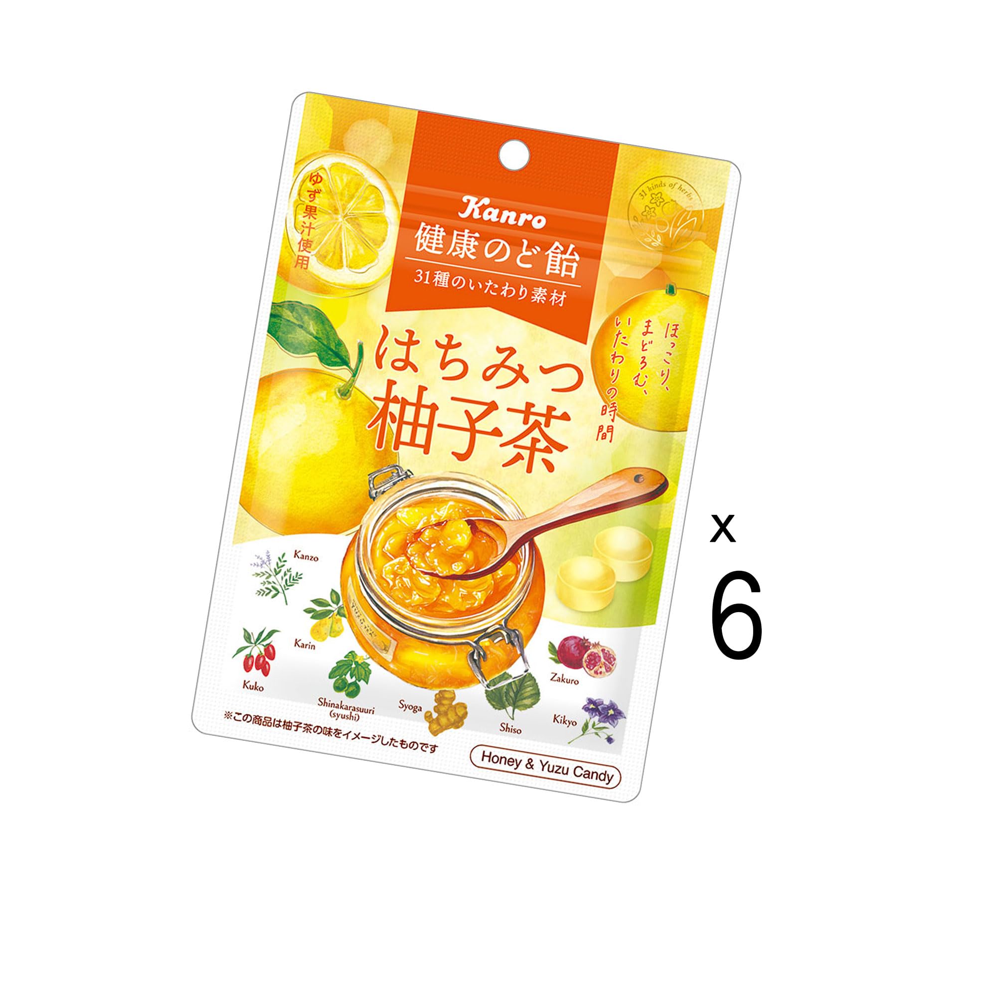 Amazon | カンロ 健康のど飴はちみつ柚子茶 80g×6個 | カンロ | ミント