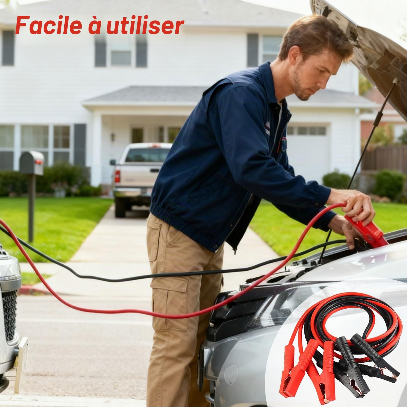 Herbst Câble de démarrage 6 m 3000 A pour voiture 16 mm² | Câble de démarrage pour voiture et camion