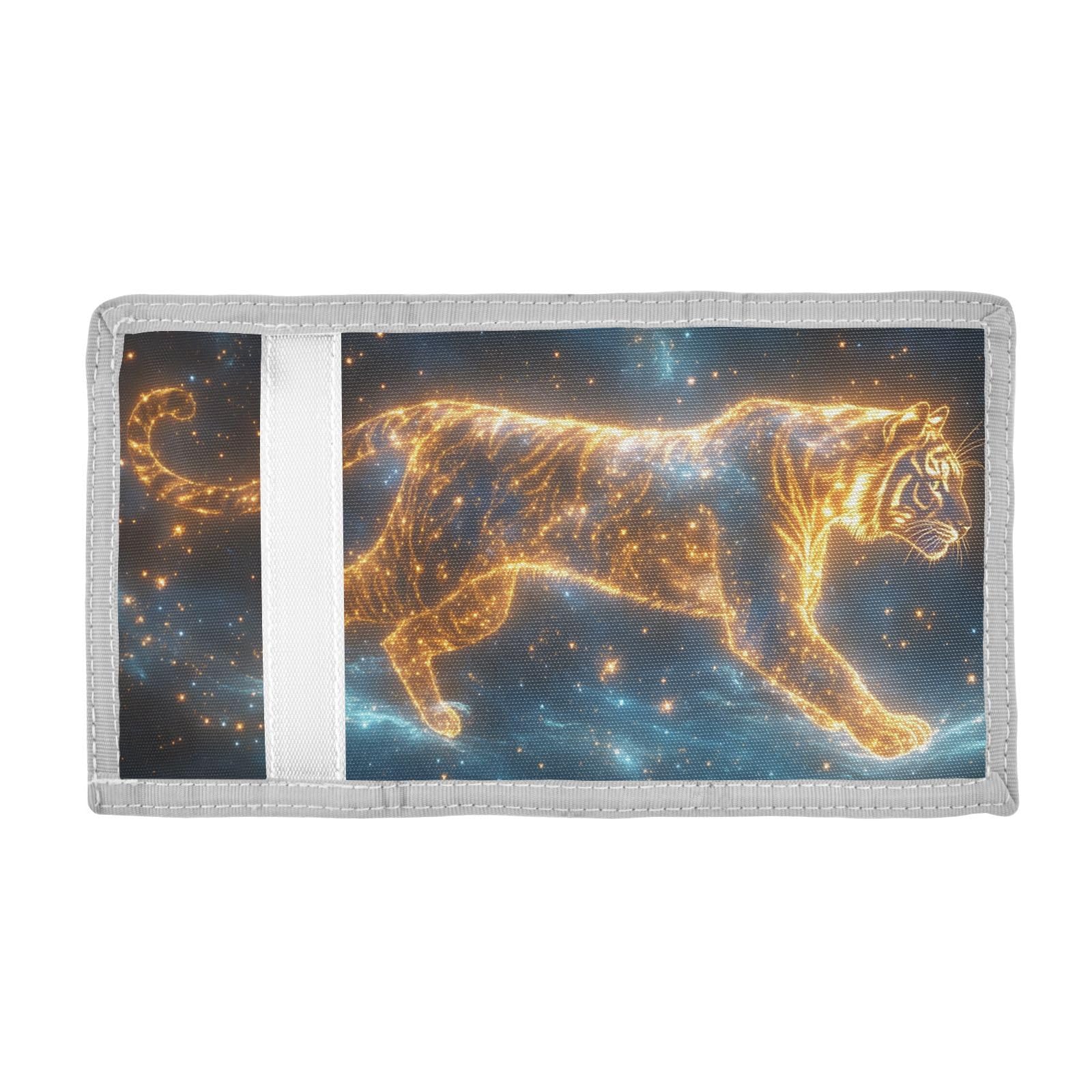 FOLIOSA Kids Wallet for Boys Girls Shining Animal Print Youth Wallet with Zipper Pocket Card Holders, Novelty Wallet 4.9×2.9 in