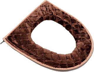 DECORNIJIA Cojín para Asiento de Inodoro Grueso y con Cremallera Funda para Baño Protección Cálida y Color Marrón Fácil Limpieza y Uso