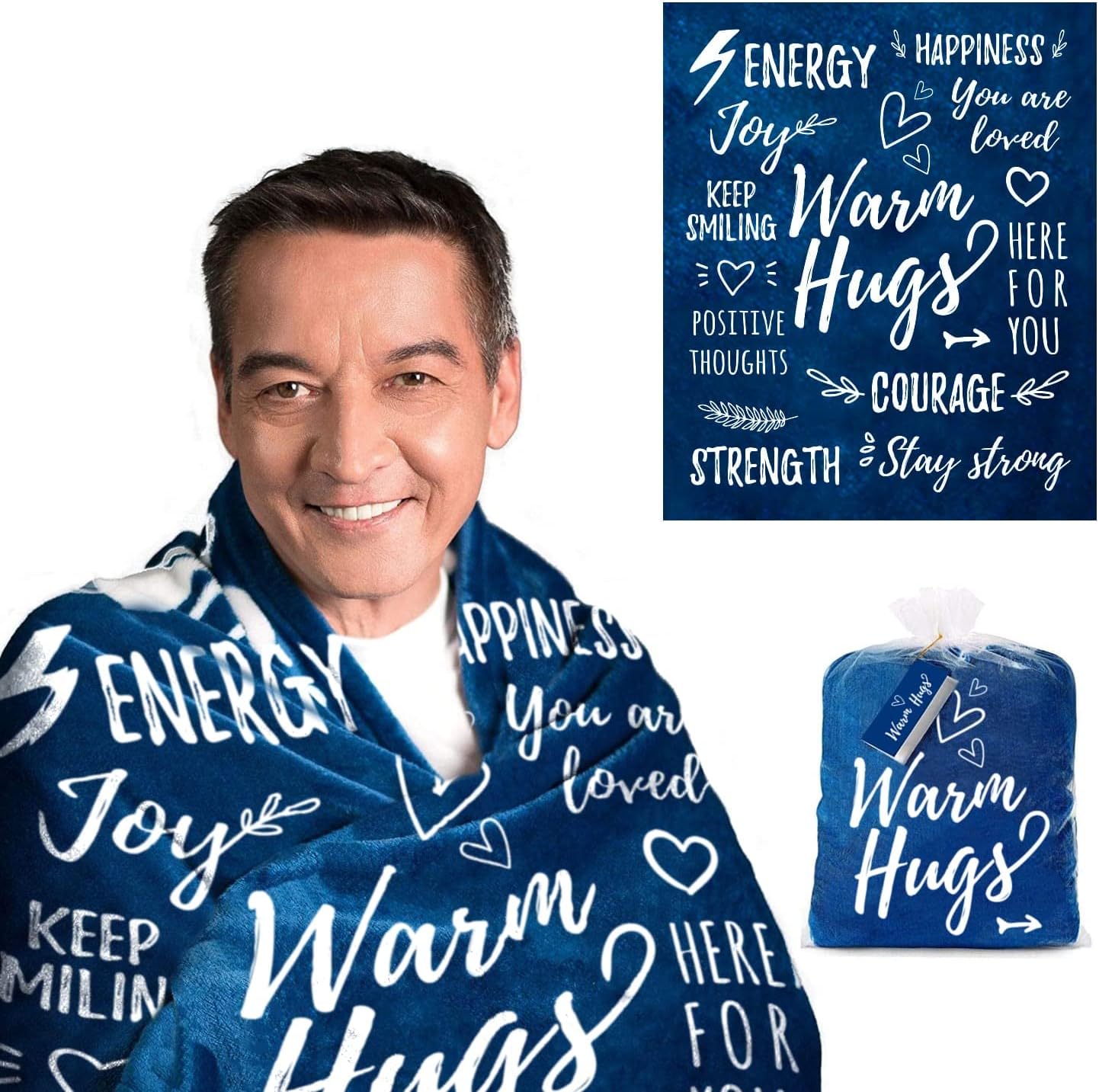 Get Well Blanket for Men & Women – Super Soft Healing Blanket with Inspirational Words – Get Well Soon Gifts for Men After Surgery, Chemo & Anyone During Hard Times – 50″x60″, Dark Blue Get Well Blanket for Men & Women – Super Soft Healing Blanket with Inspirational Words – Get Well Soon Gifts for Men After Surgery, Chemo & Anyone During Hard Times – 50″x60″, Dark Blue