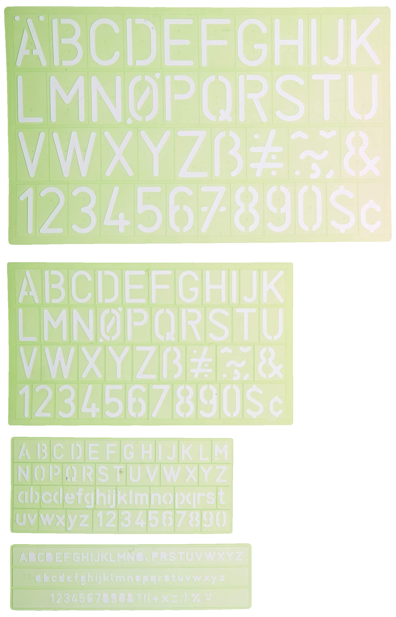 ALVINLS44 Lettering Stencil Template 4-Piece Set