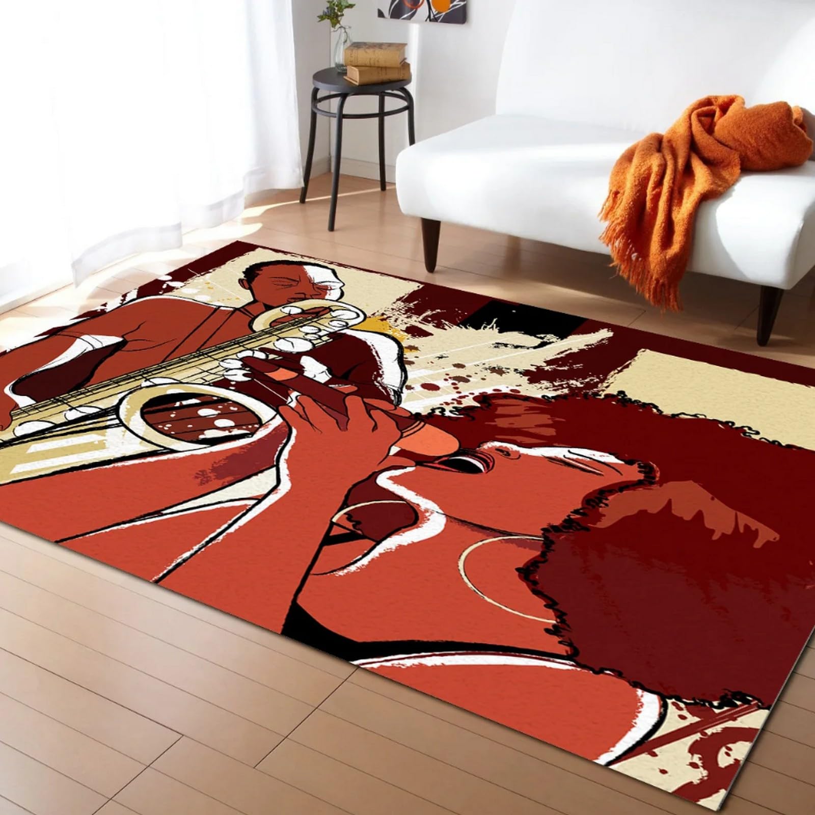 Equipo De Música De Batería De Jazz. Alfombra Suave Para Habitación Infantil Con Impresión 3D. 120 X 160 Cm - Alfombra Antideslizante De Pelo Corto - Lavable - Antimanchas, No Se Desprend -62498649108