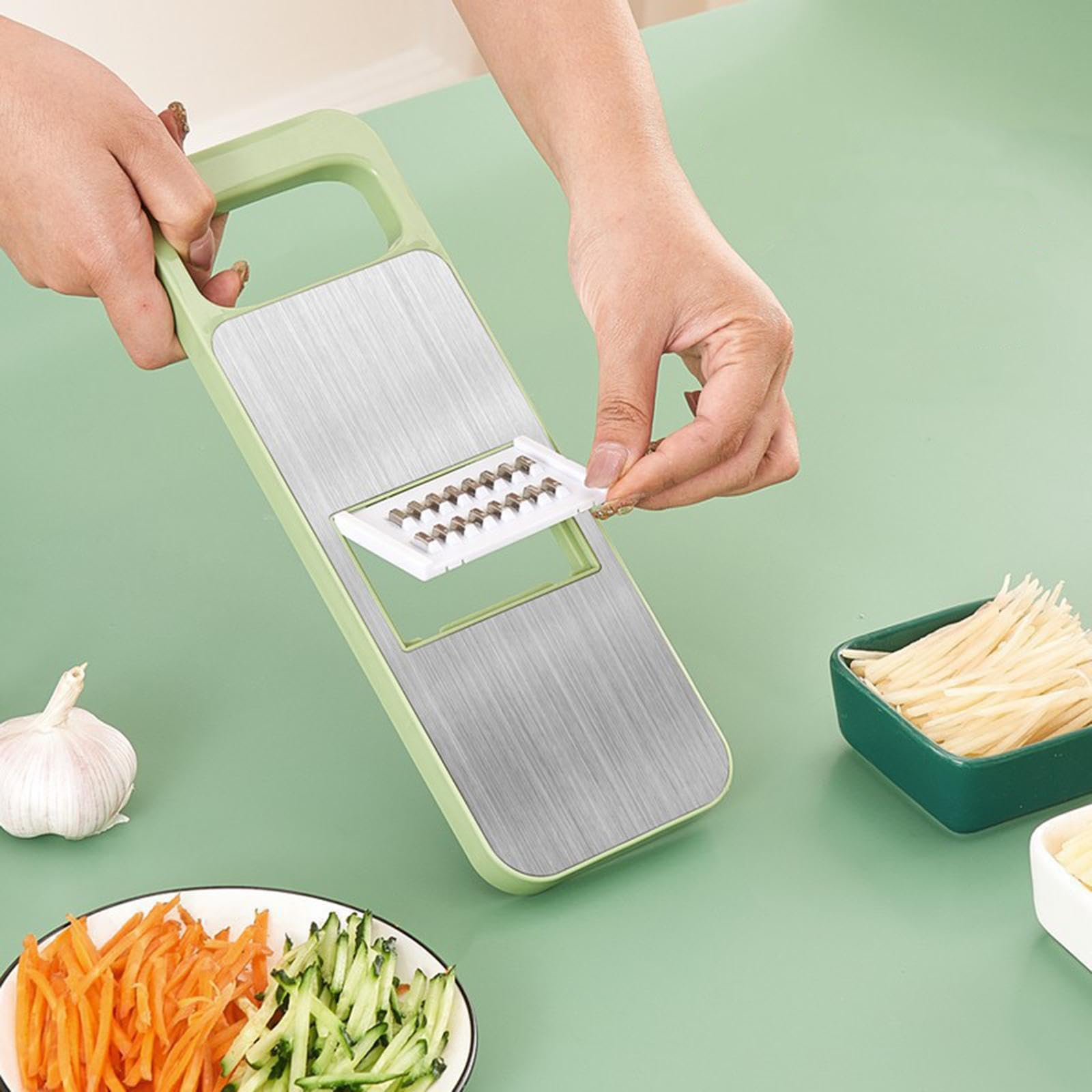 Picadora de verduras, Mandolina mejorada: picadora de verduras con cuchillas desmontables for una preparación sin esfuerzo en la cocina