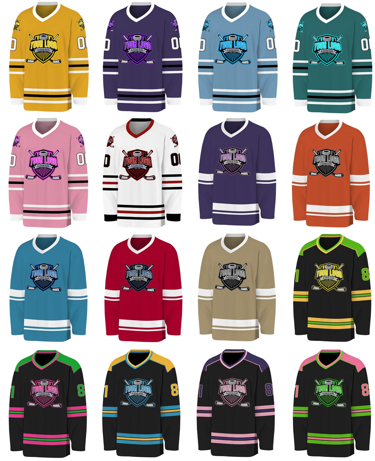 Custom Hockey Jersey Personalized Logo Name Number Hockey Shirts Retro Jerseys Gift for Beer League Team Men Women, S7
