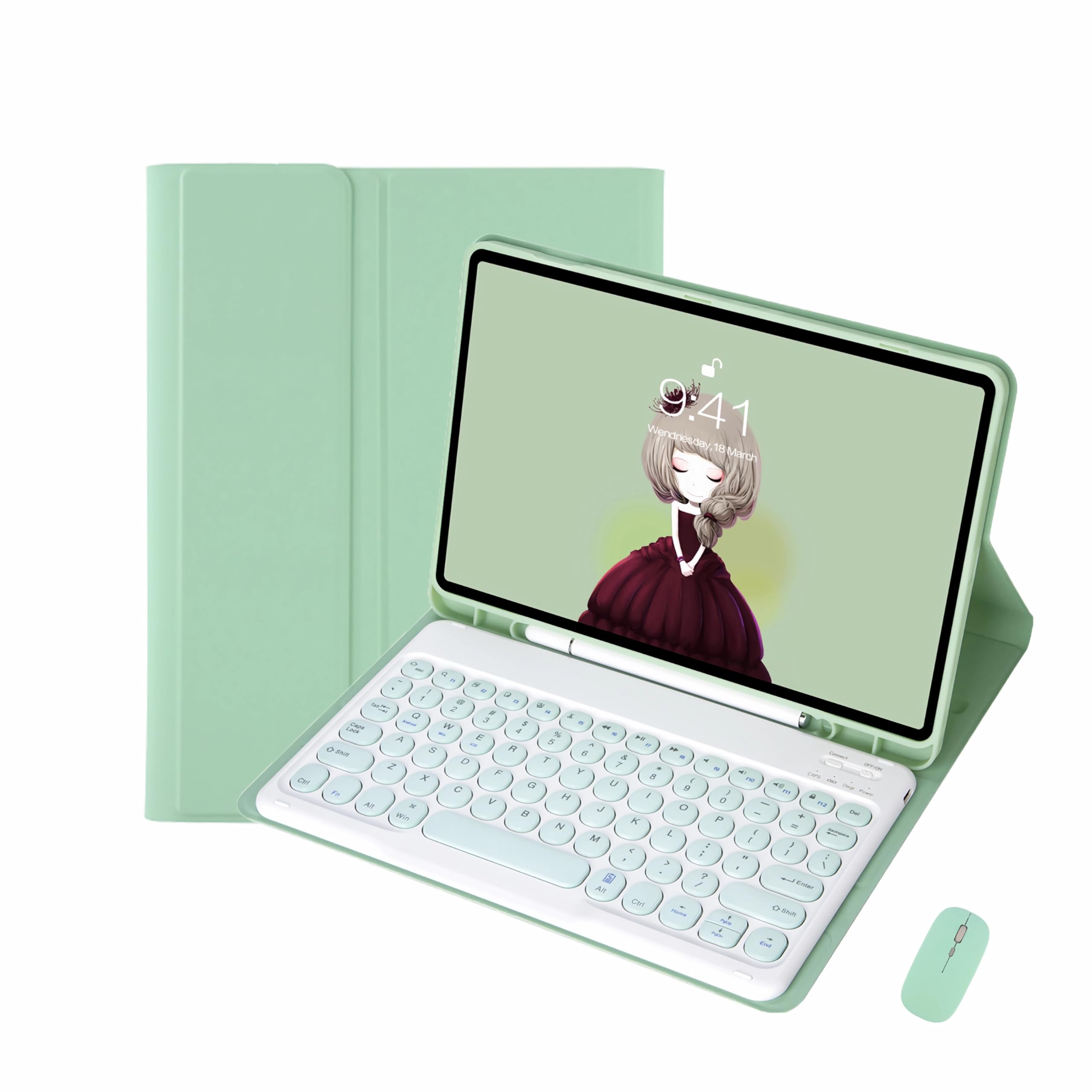 Étui clavier Samsung Galaxy Tab A9 Plus 2023 protection intégrale 11 pouces avec souris