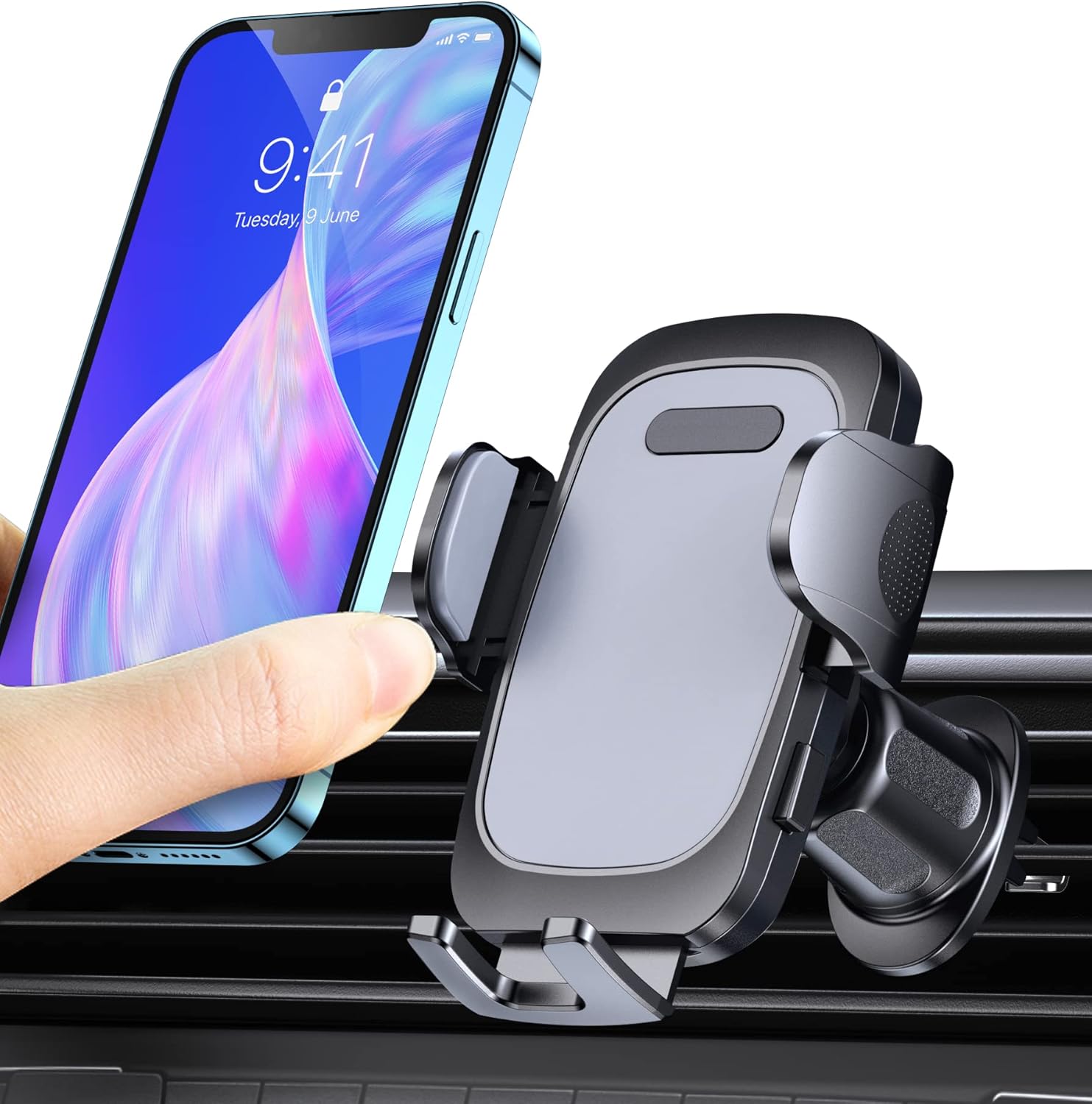 Cocoda Soporte Móvil Coche, [Estable contra Caídas] Universal Sujeta Movil Coche para Rejilla del Aire Ventilación, 360° Rotación Porta Teléfono Coche con iPhone 13 Pro Max/13/12/11, Samsung y Más