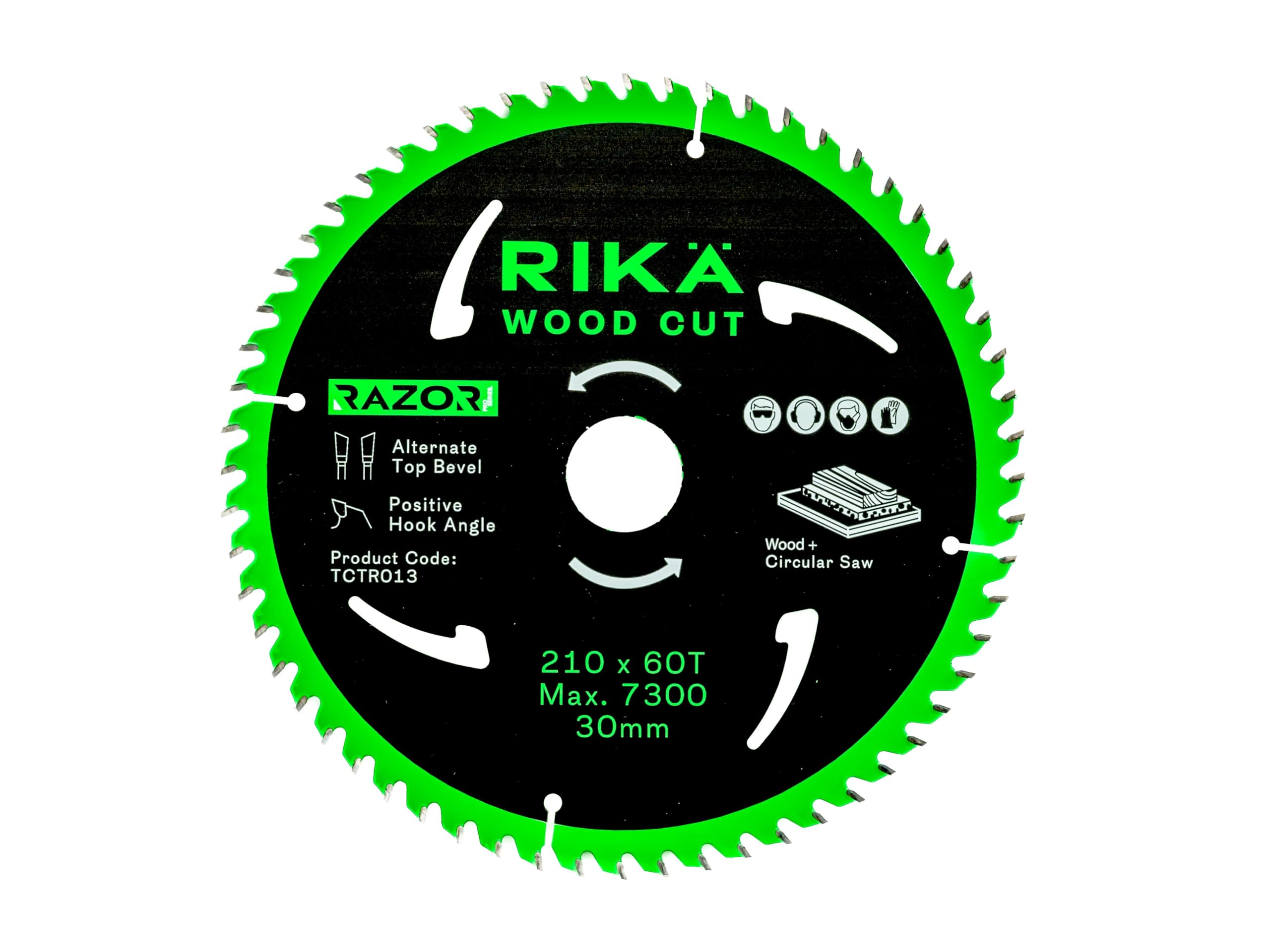 Rikä TCTR013 Razor Pro TCT Circular Saw Blade 210mm x 60T X 30mm
