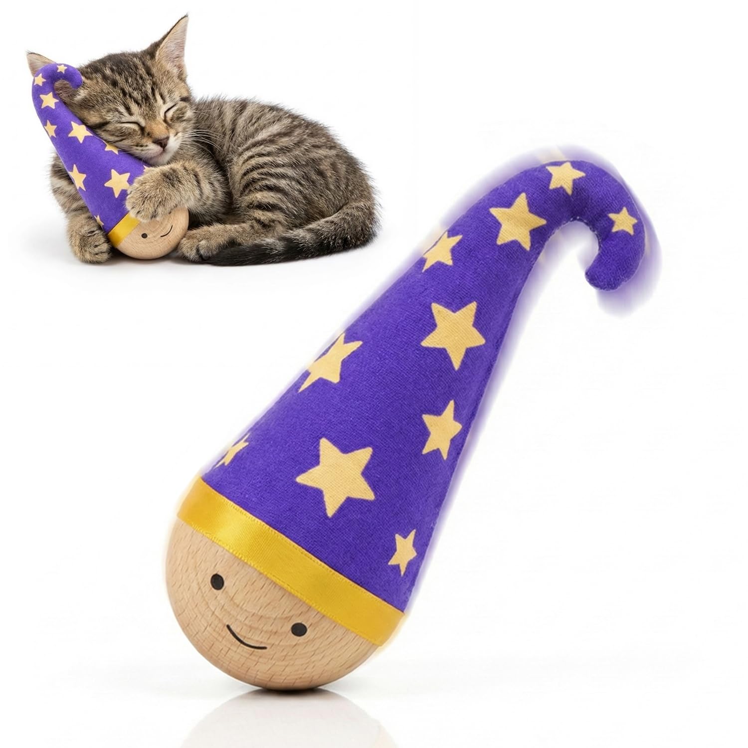 Amazon.com: Lulu's world Solid Wood Wobbler Cat Toy with Catnip