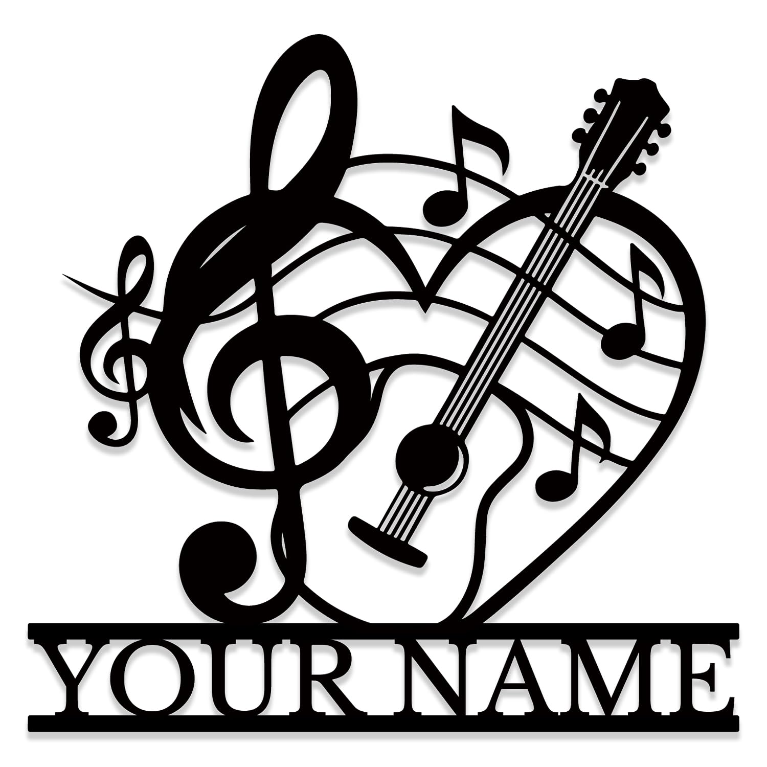 Custom Guitar Metal Sign, Personalized Guitarist Name Sign, Music Studio Wall Art, Band Room Decor, Classic Guitar Lovers (Style-4)