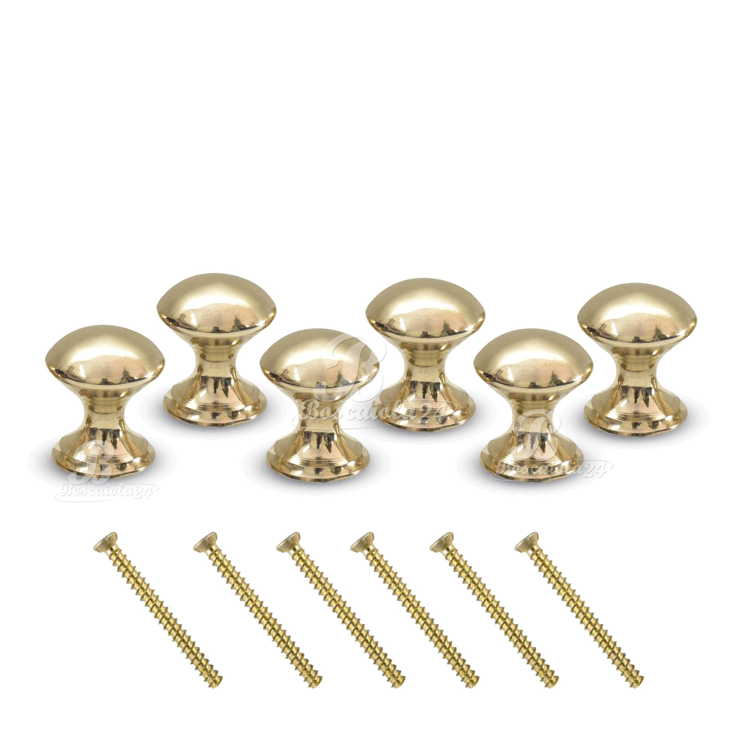Boscaiola24 Brass Knobs for Cabinets and Cupboards Drawers/Wardrobe/Kitchen Door Pull Handle Knobs(25mm, Brass) -Pack of 6 (Brass Plain) (B0D26YF2QW) Amazon Price History, Amazon Price Tracker