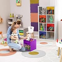 Vista 2 de Sorbus 13 Inch Storage Bins with Clear Window - 6 Foldable Baskets for Organizing Clothes, Toys, Books - Sturdy Collapsible Fabric Storage Cubes